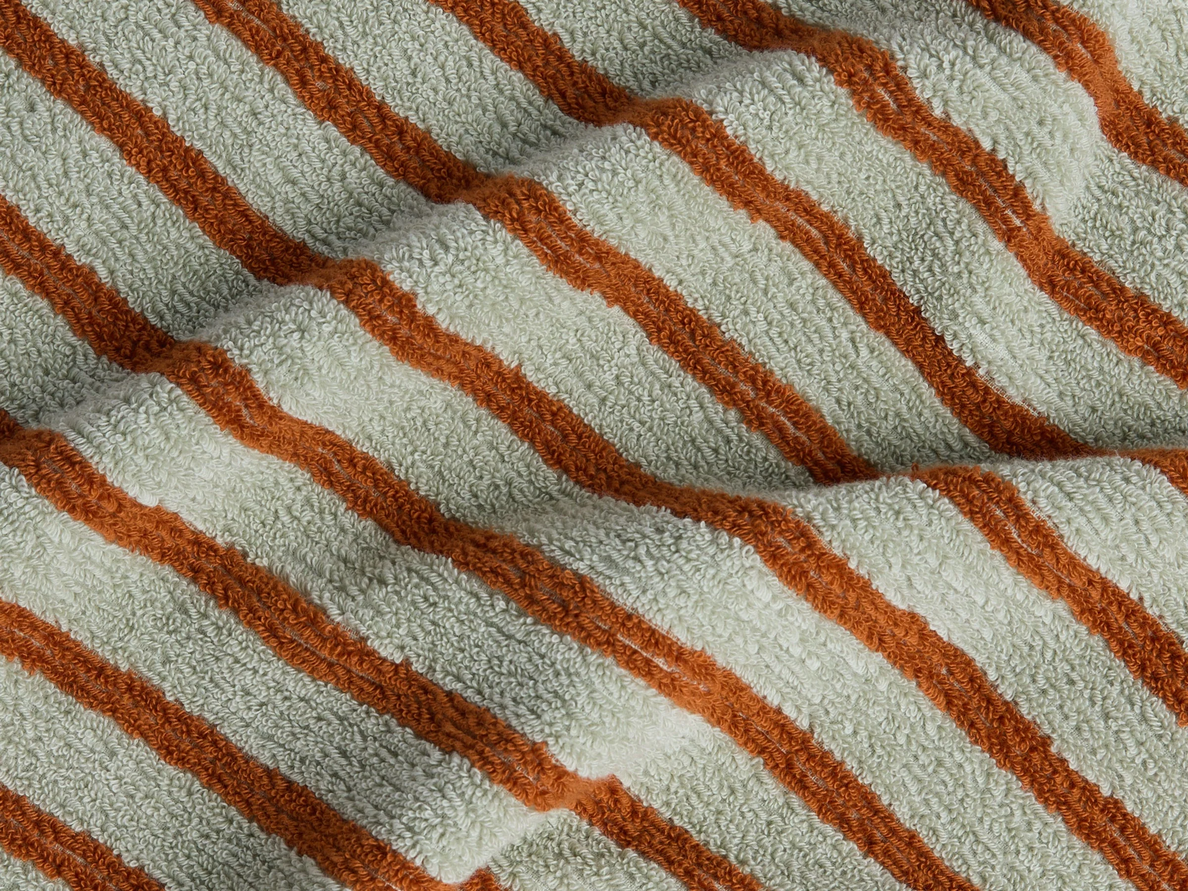 4+4 Organic Resort Stripe Bath Bundle -  Sage with Russet - Image 3