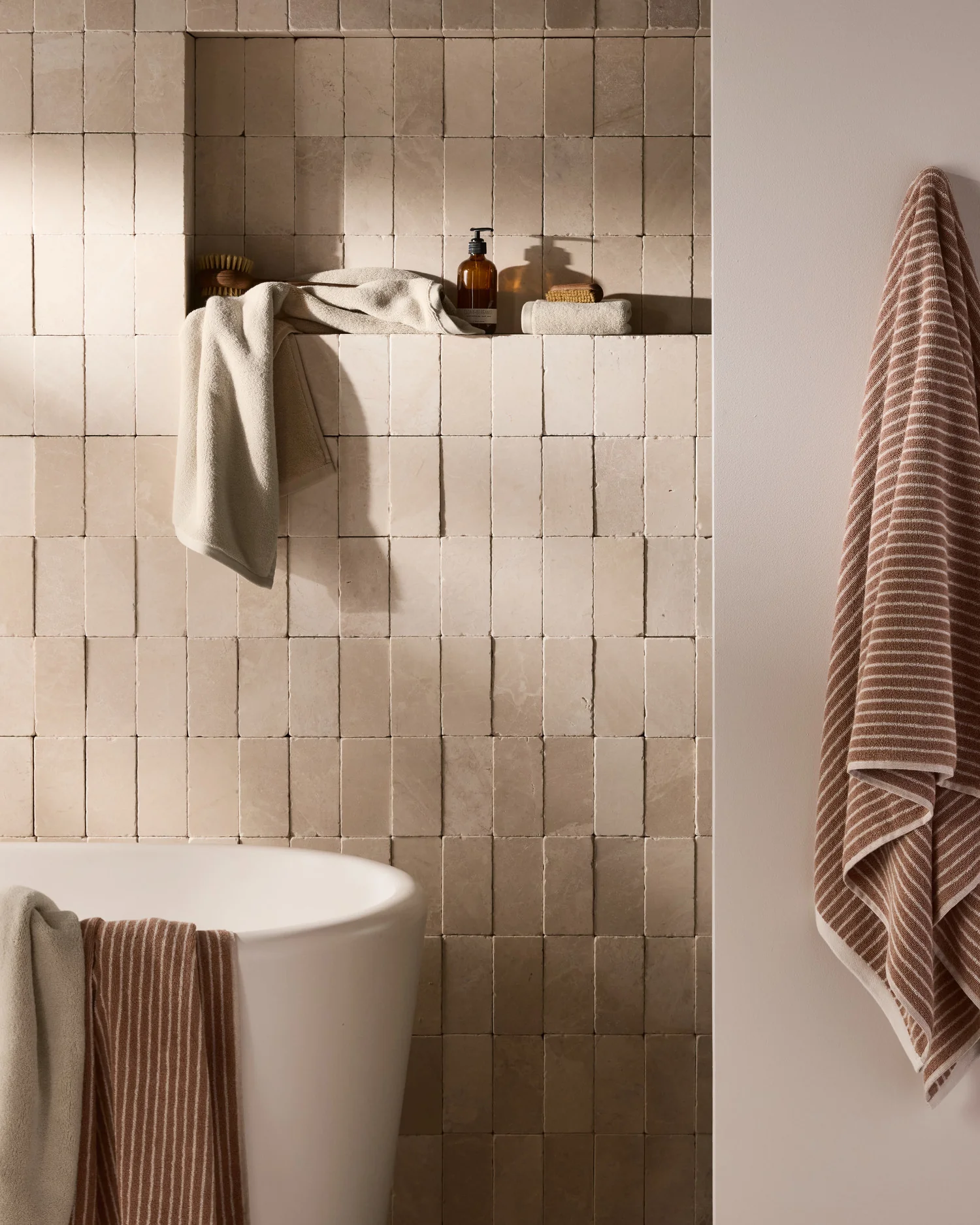 6+6 Pinstripe Bath Bundle - Adobe and Alabaster - Image 4