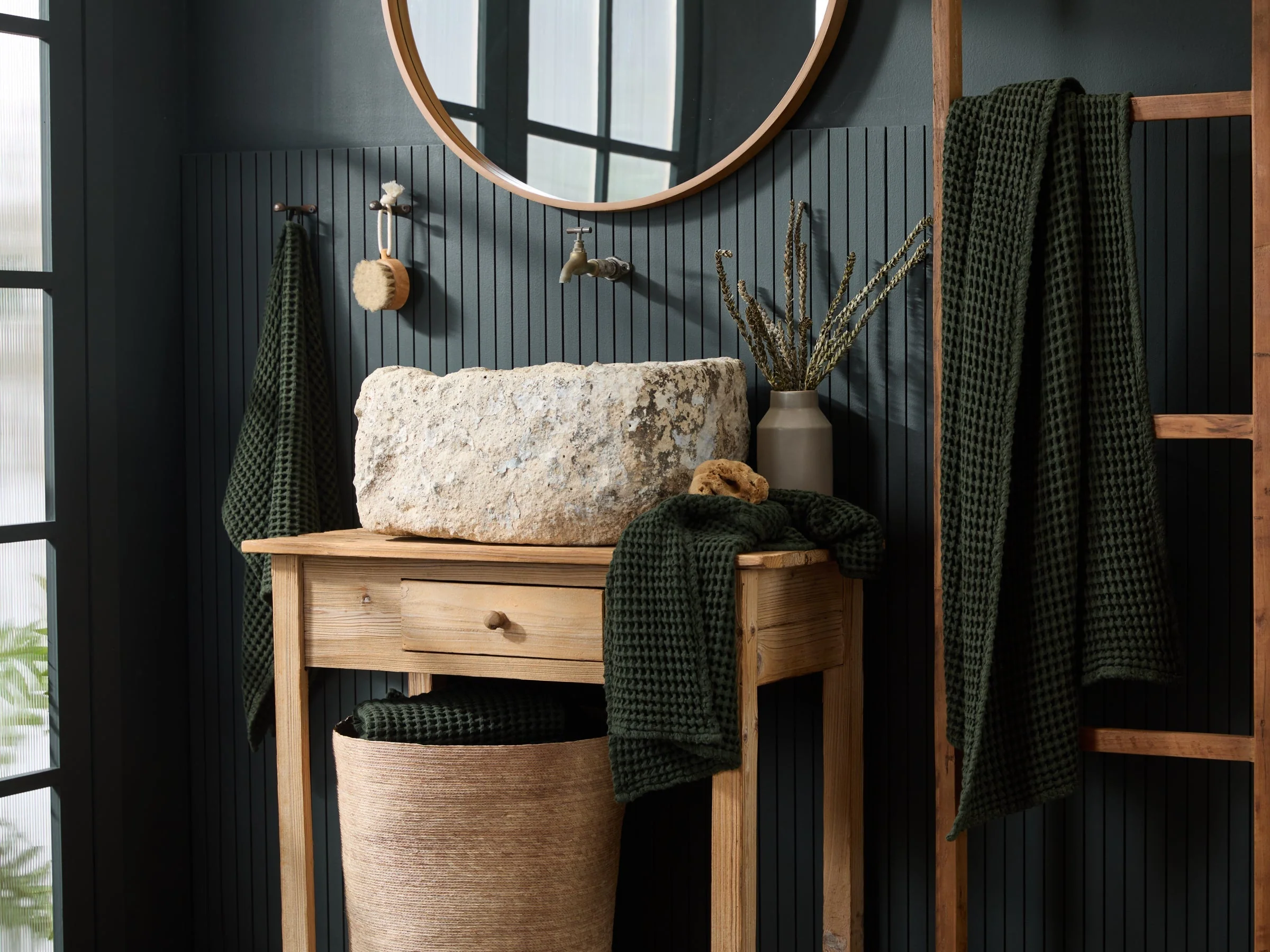 6+6 Waffle Bath Bundle - Evergreen - Image 2
