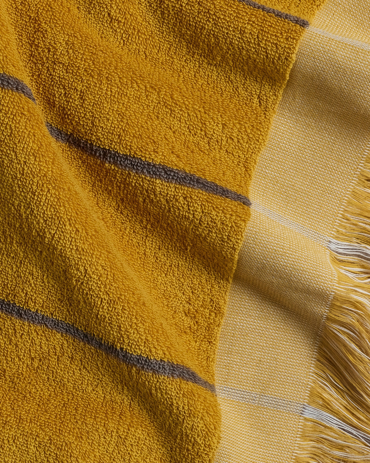 Bayside Beach Towel (Marigold with Warm Grey) - Image 3