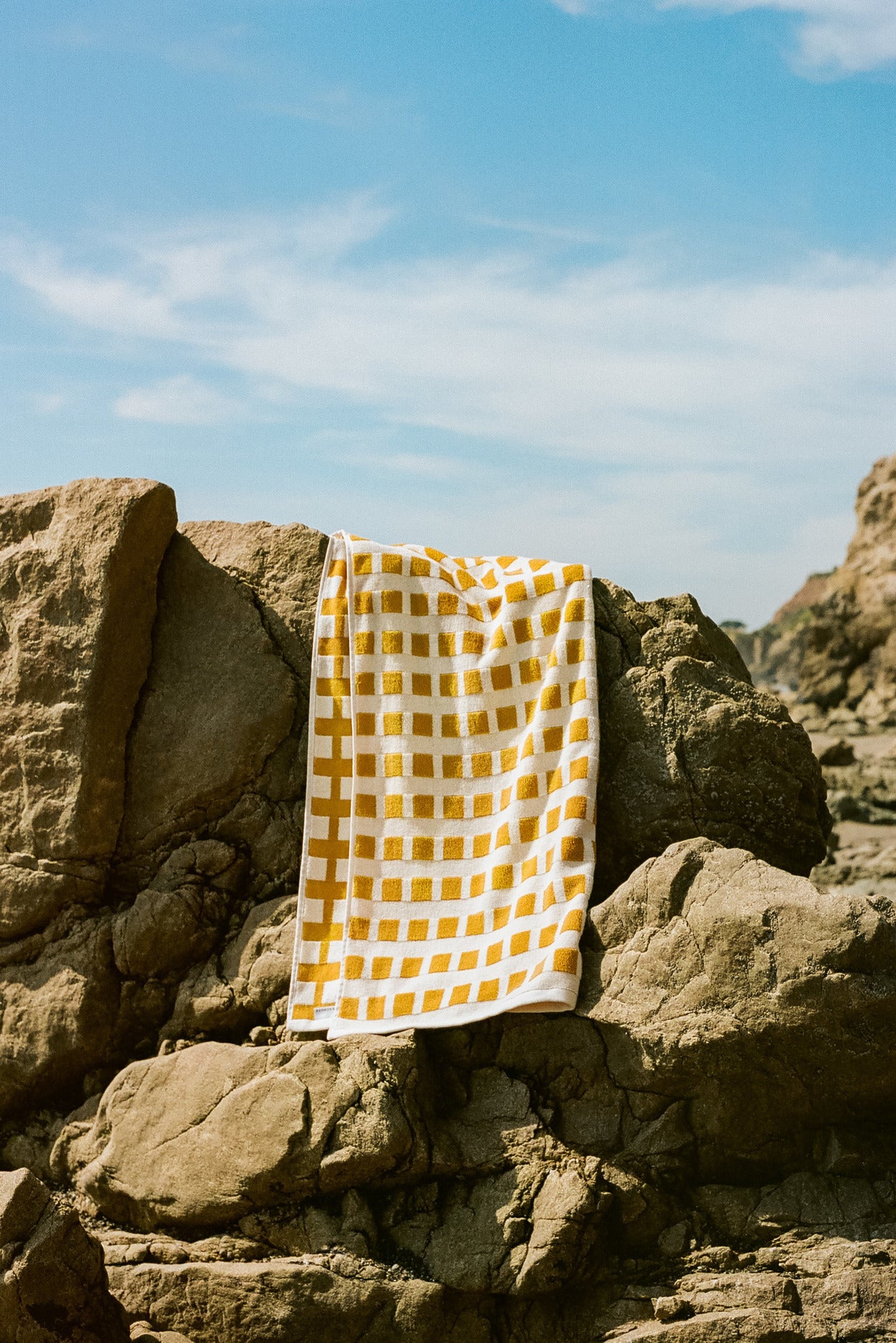 4x Capri Check Towel Bundle - Marigold with Natural - Image 5