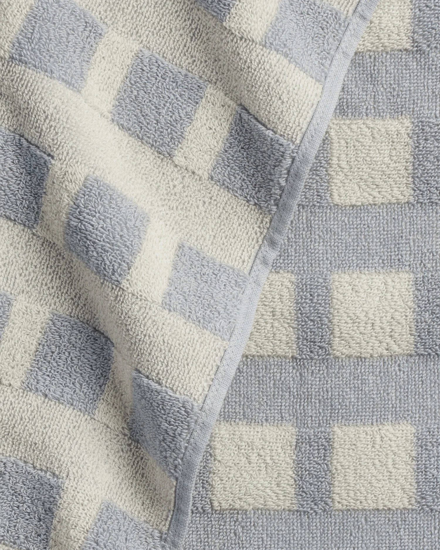 Capri Check Beach Towel (Sky with Natural) - Image 3