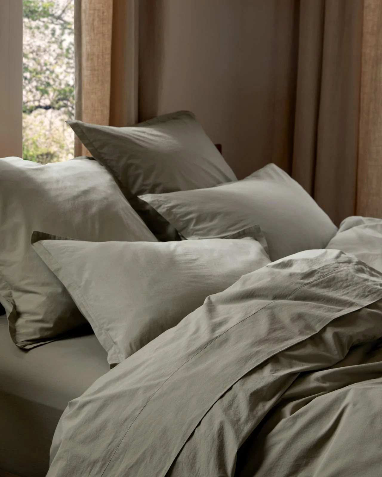 Brushed Cotton Sheet Set - Moss TW/XL - Image 2