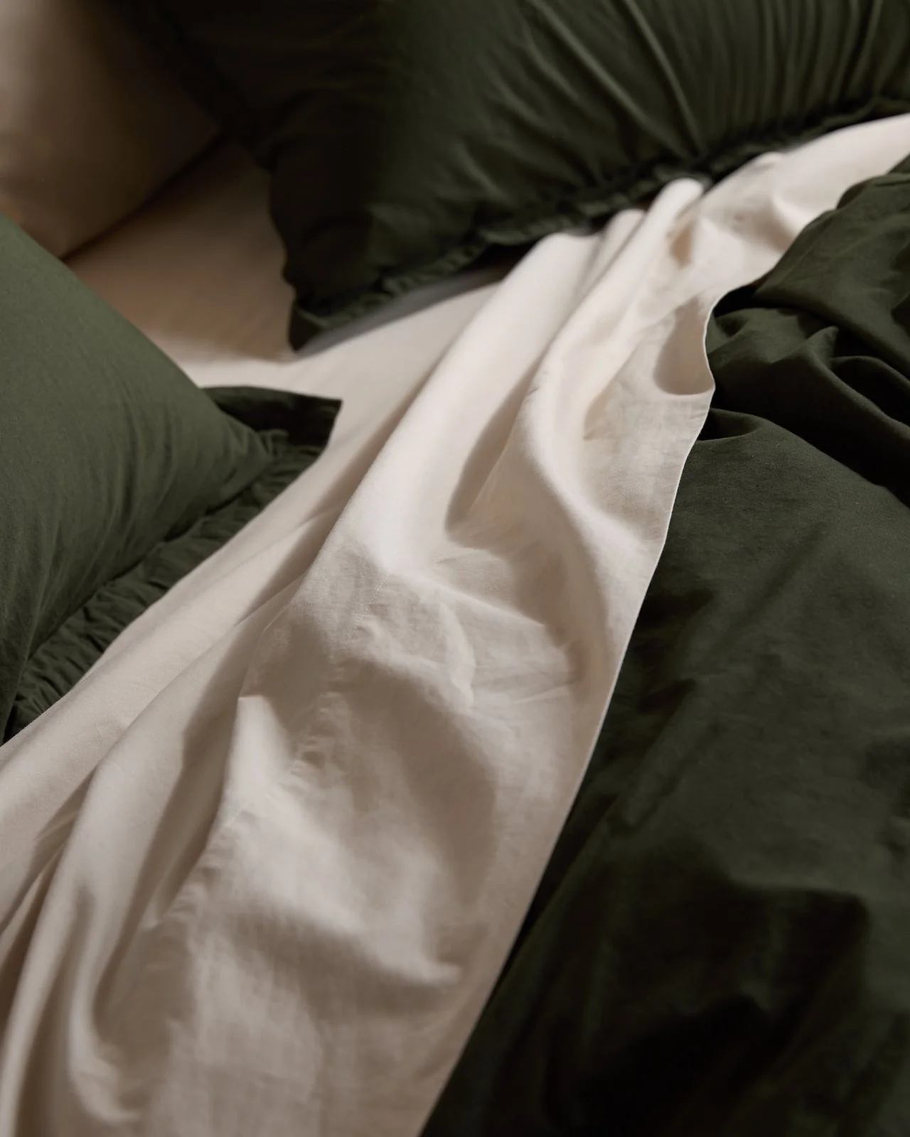 Brushed Cotton Duvet Cover Set - Evergreen F/Q - Image 4