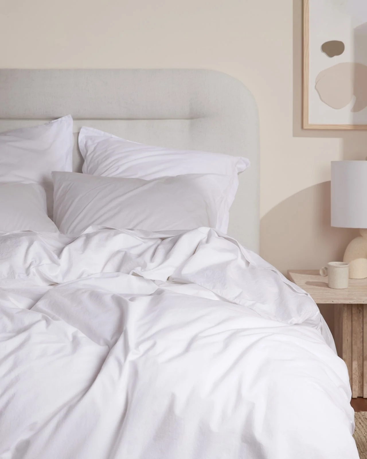 Brushed Cotton Duvet Cover Set - White TW/XL - Image 4