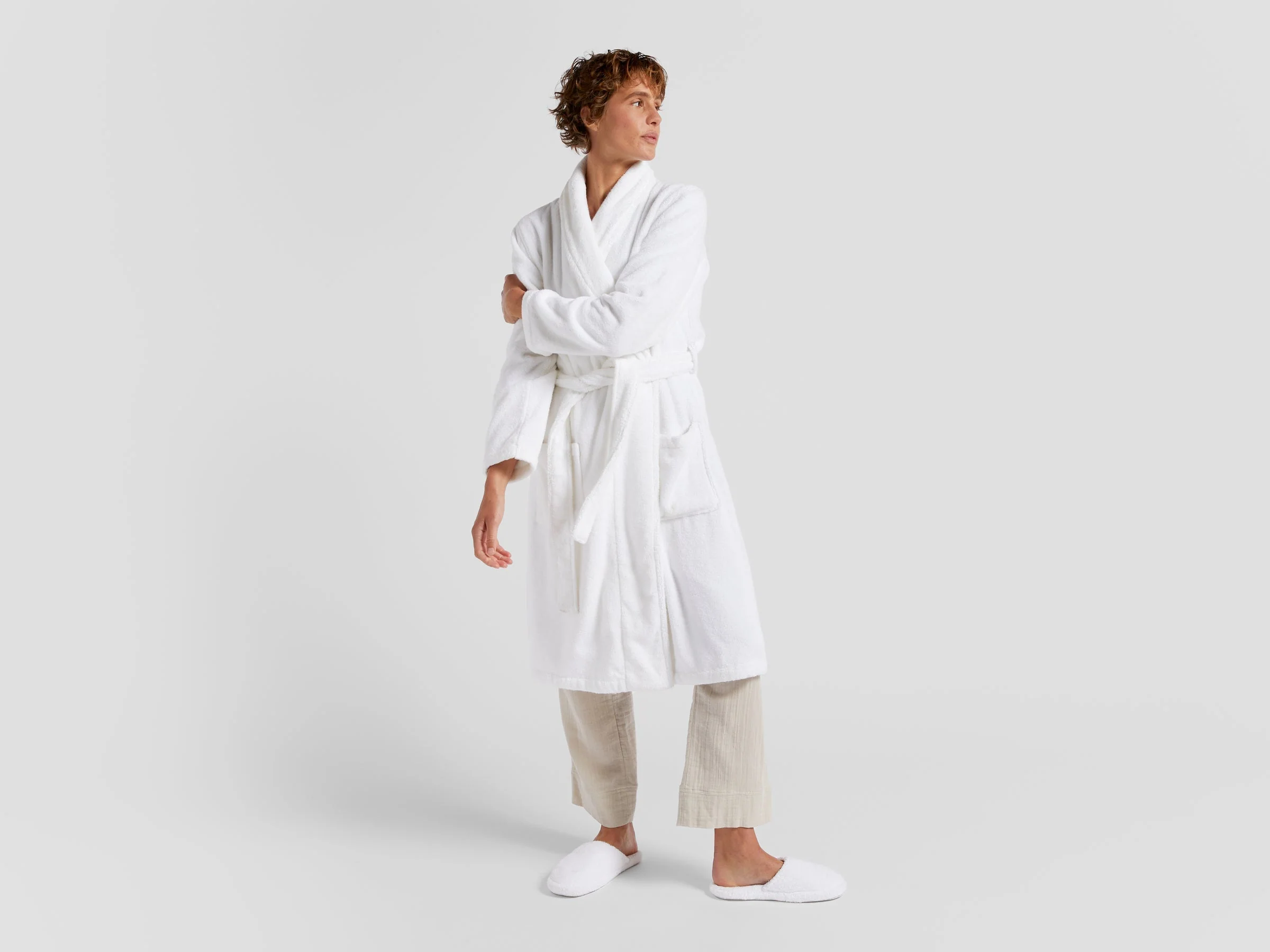 Classic Turkish Cotton Robe (White) - Image 5