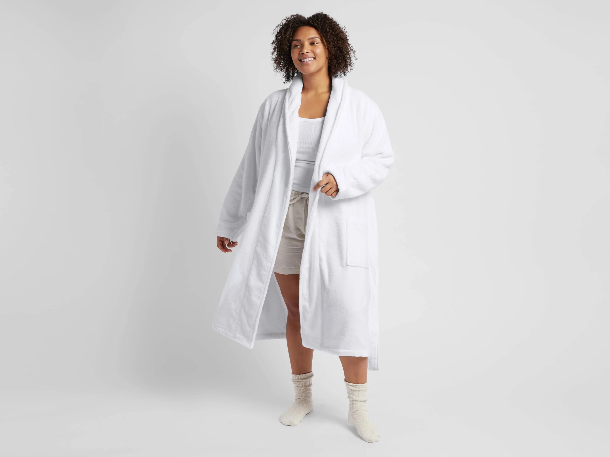 Classic Turkish Cotton Robe (White) - Image 7