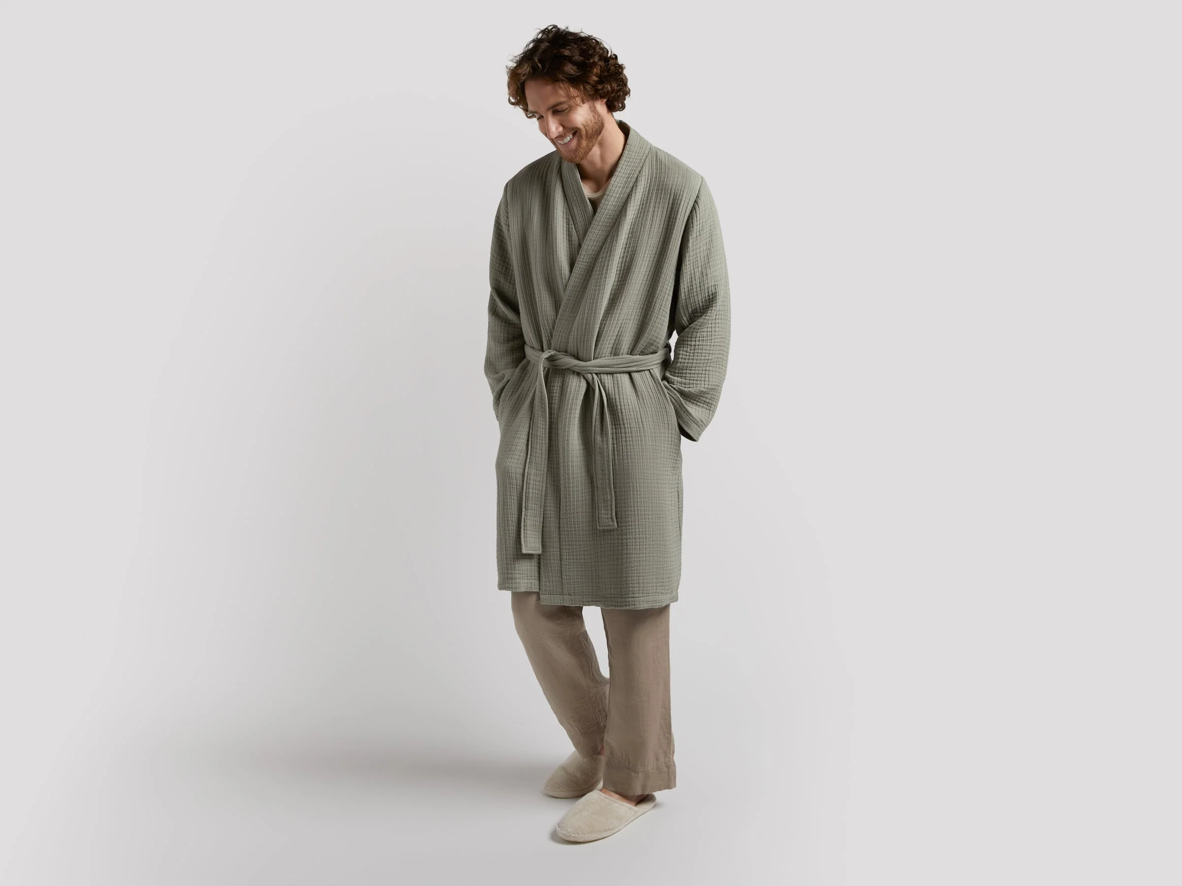 Cloud Cotton Robe (Moss) - Image 4