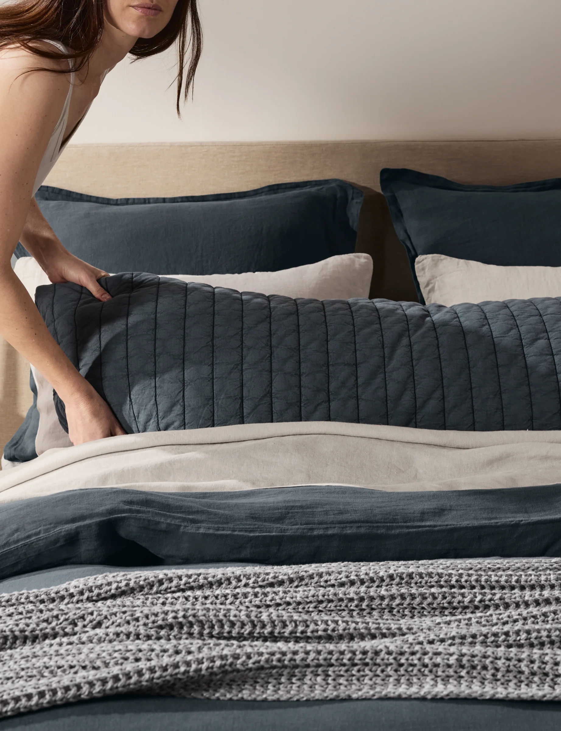 Garment Dyed Channel Body Pillow Cover (Dusk) - Image 4