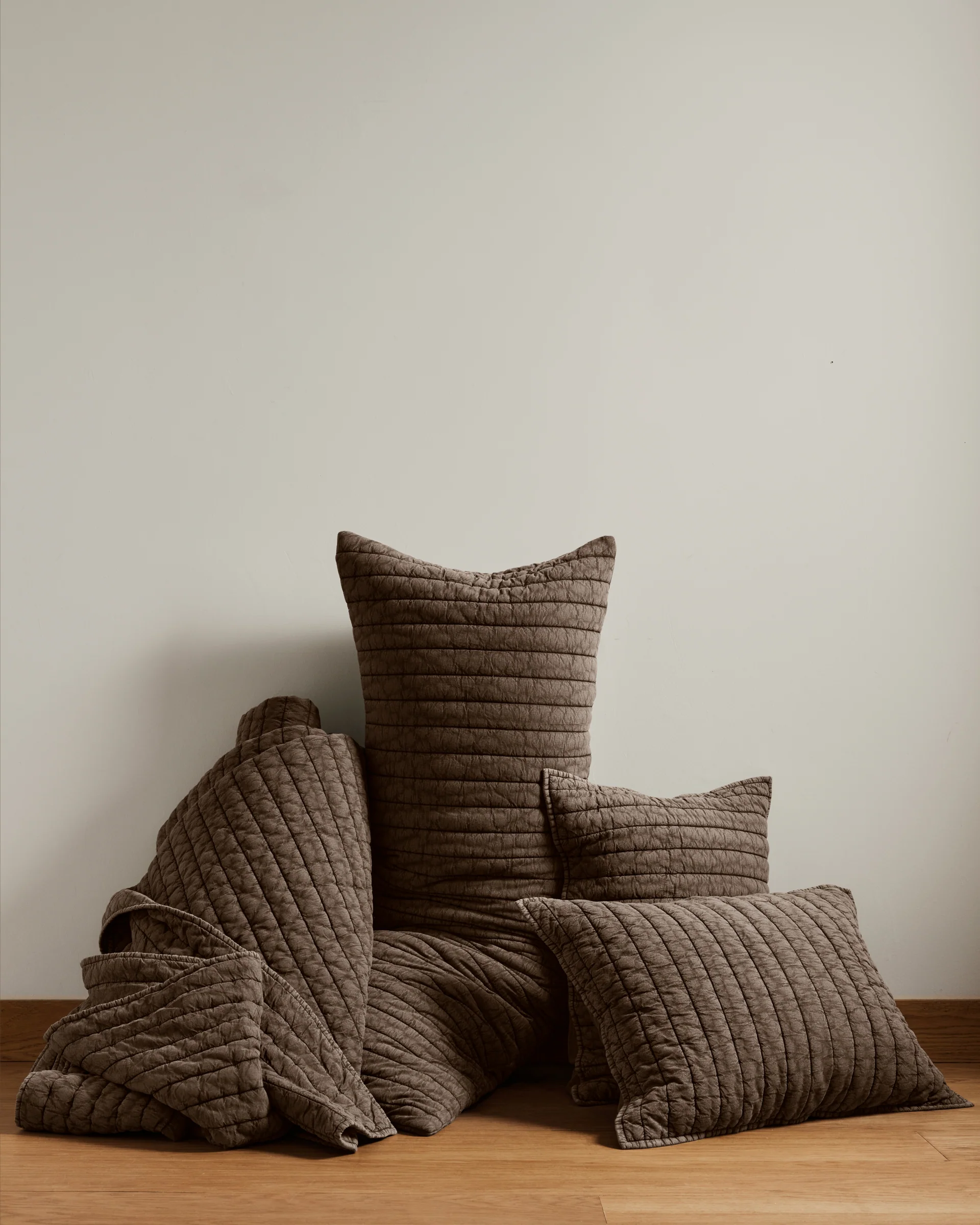 Garment Dyed Channel Quilt (Warm Grey) - Image 5