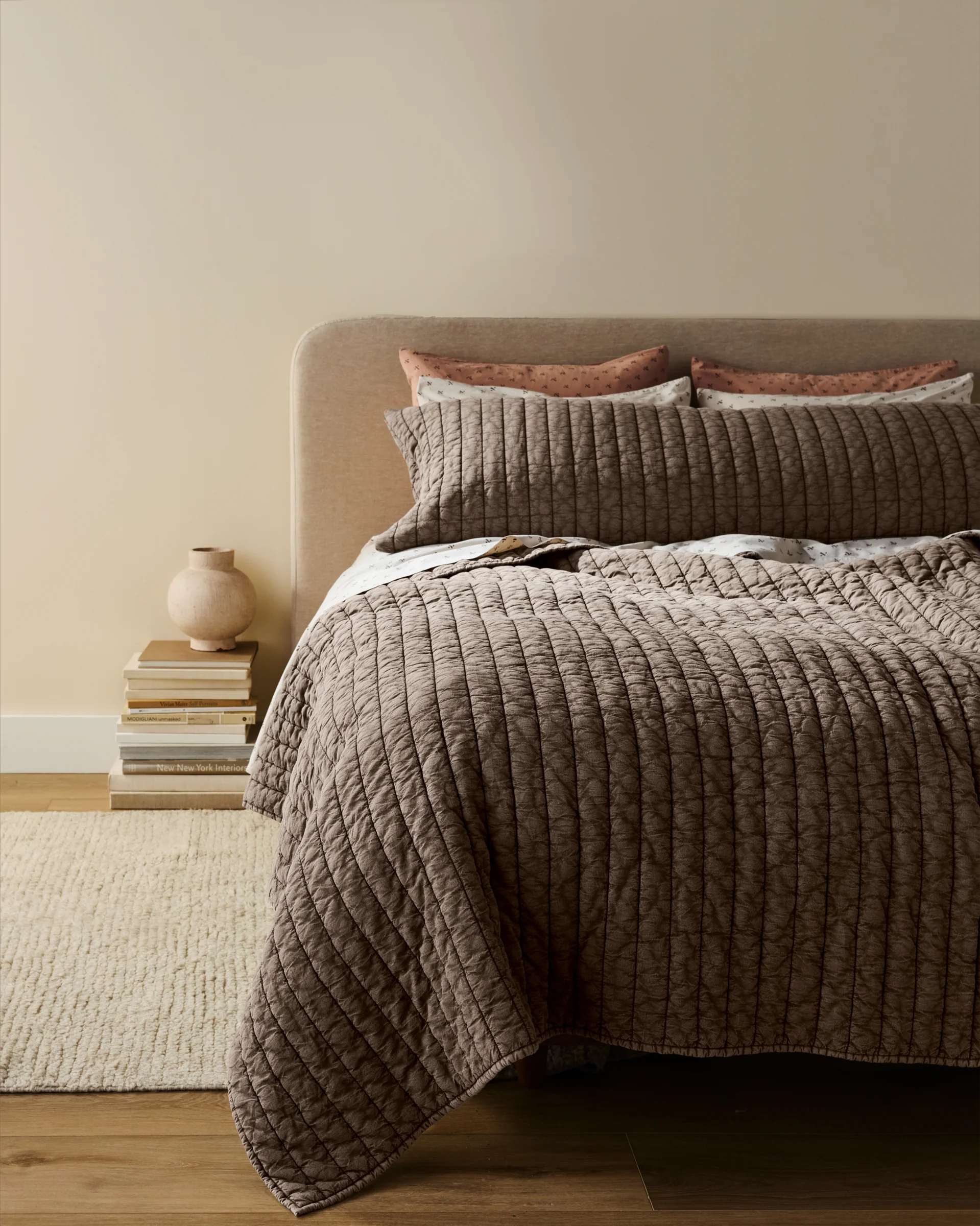 Garment Dyed Channel Quilt (Warm Grey) - Image 2