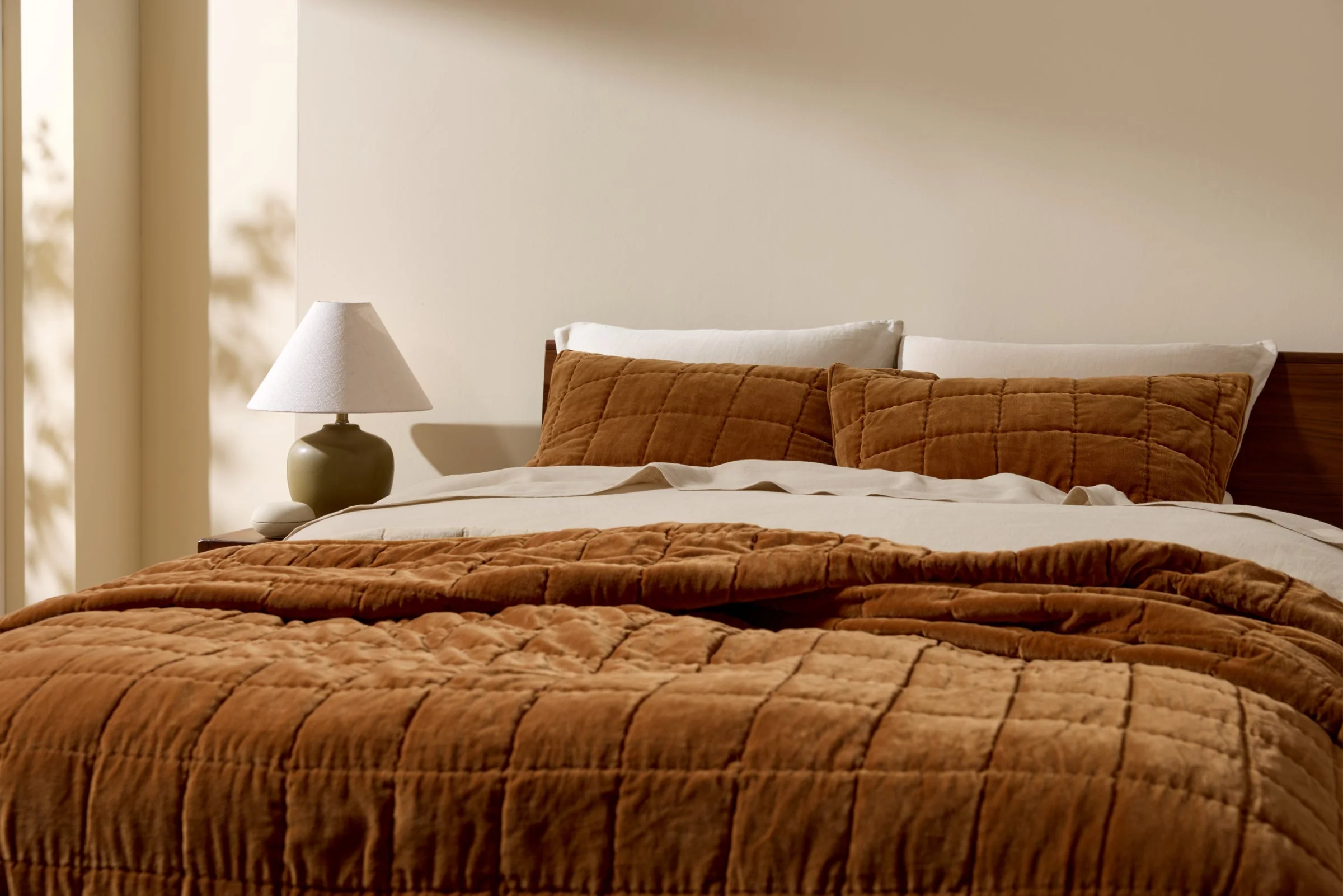 Hand Stitched Velvet Quilt (Tobacco) - Image 3