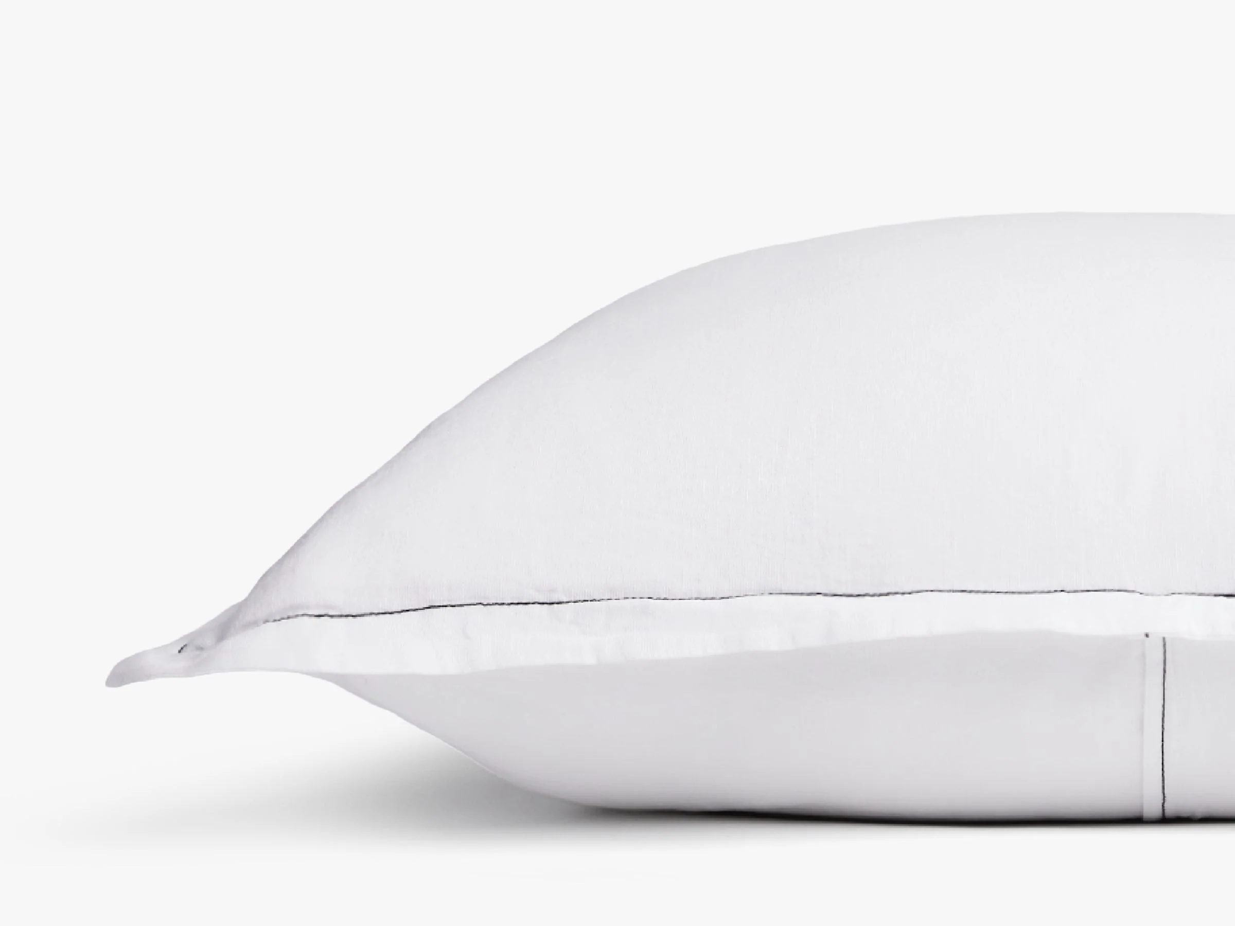 Linen Tencel Euro Sham - FINAL SALE (White with Black) - Image 3