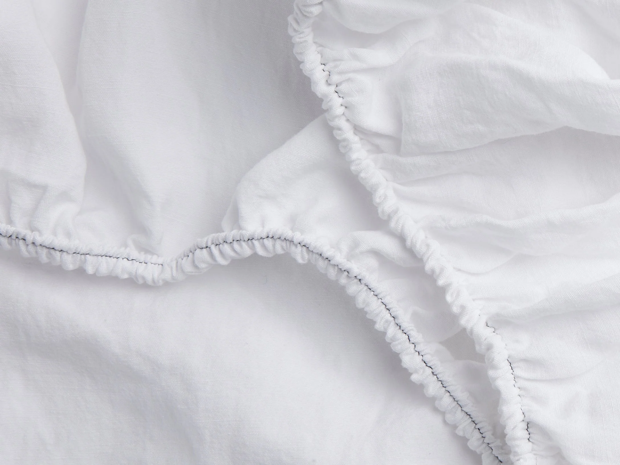 Linen Tencel Fitted Sheet - FINAL SALE (White with Black) - Image 3