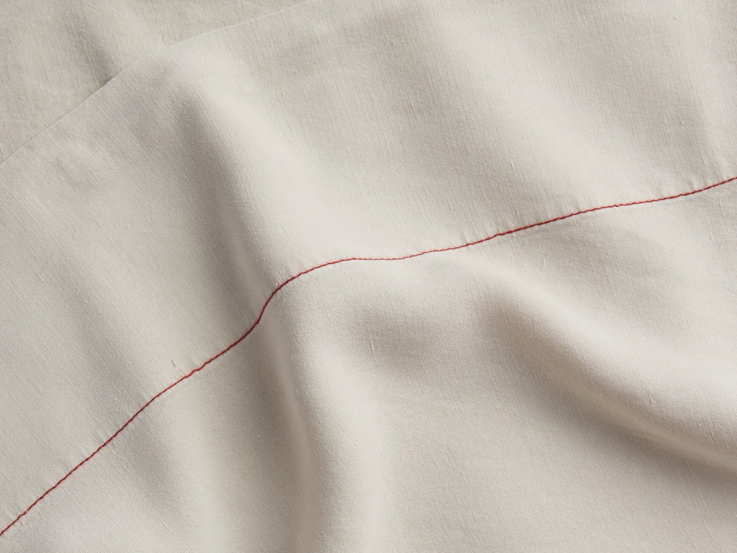 Linen Tencel Top Sheet - FINAL SALE (Bone with Canyon) - Image 3
