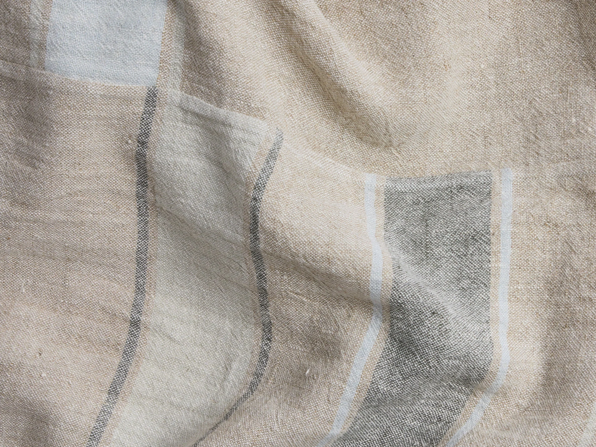 Heritage Linen Bed Cover (Natural Stripe Cool) - Image 3