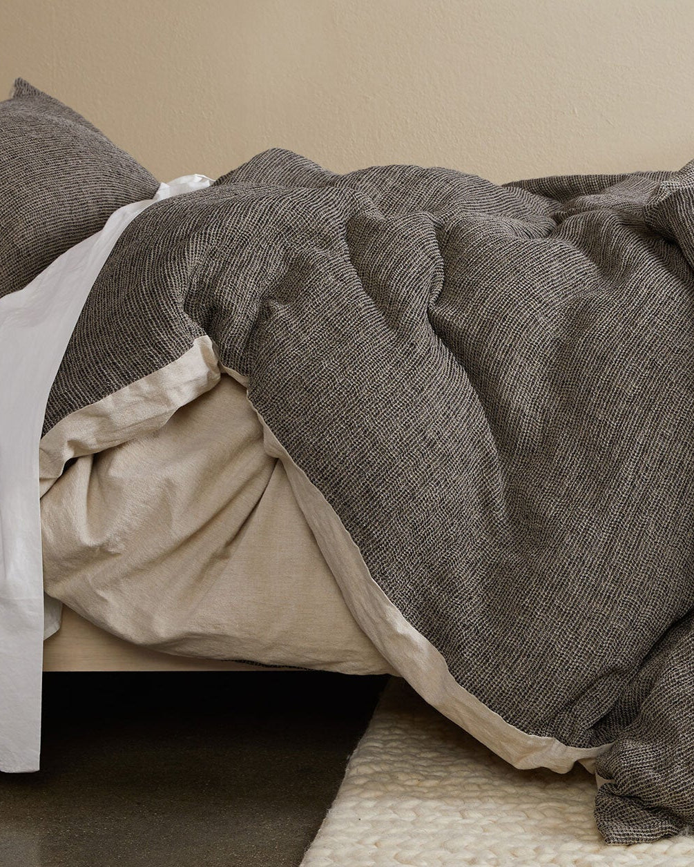 Honeycomb Duvet Cover (Soft Black and Natural) - Image 2