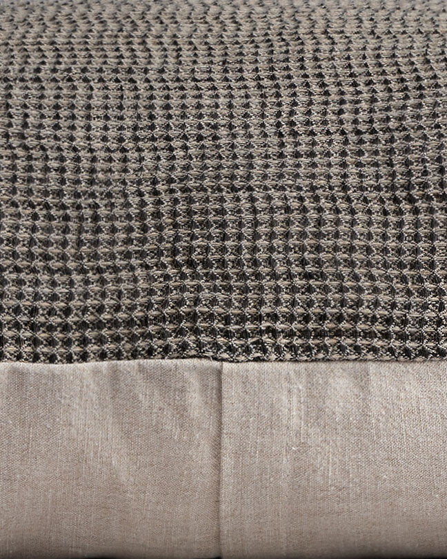 Honeycomb Sham Set (Soft Black and Natural) - Image 3