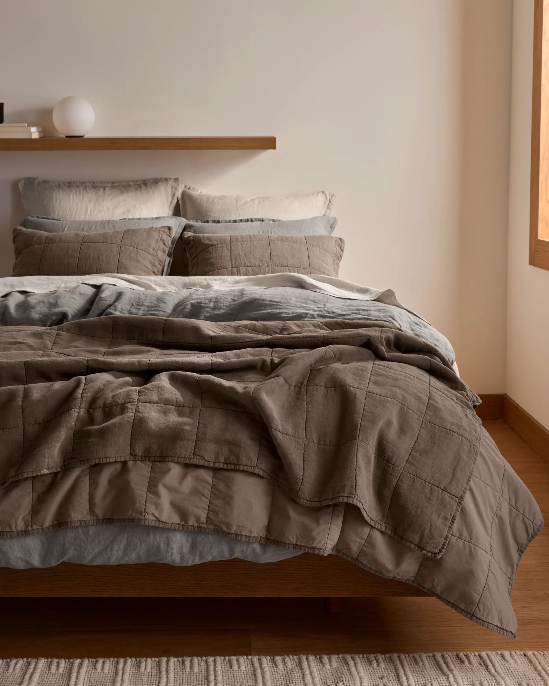 Linen Box Quilt (Warm Grey) - Image 2