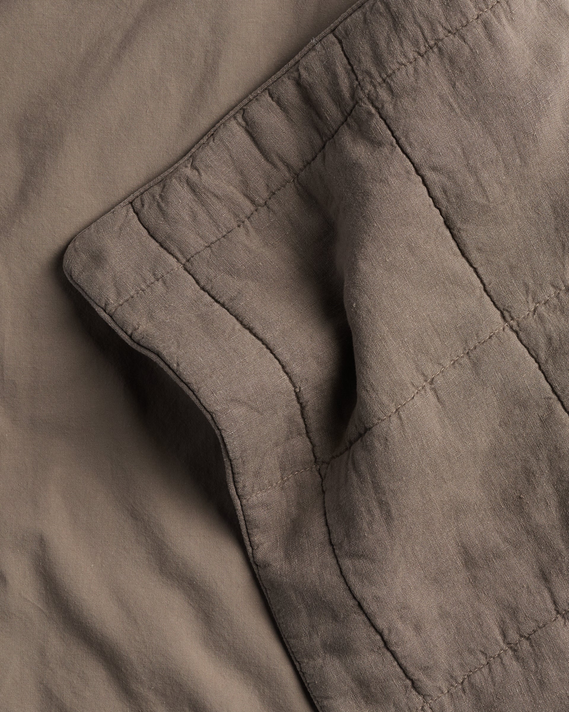 Linen Box Quilted Euro Sham (Warm Grey) - Image 3