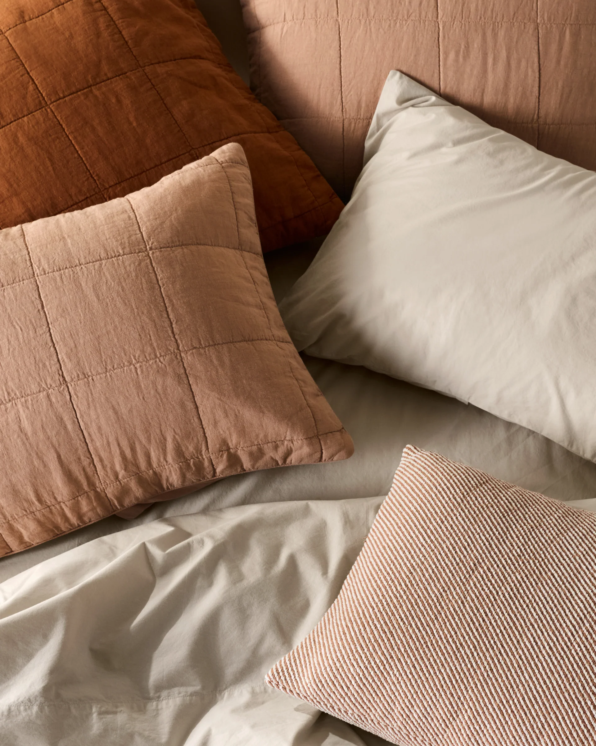 Linen Box Quilted Sham Set (Adobe) - Image 2