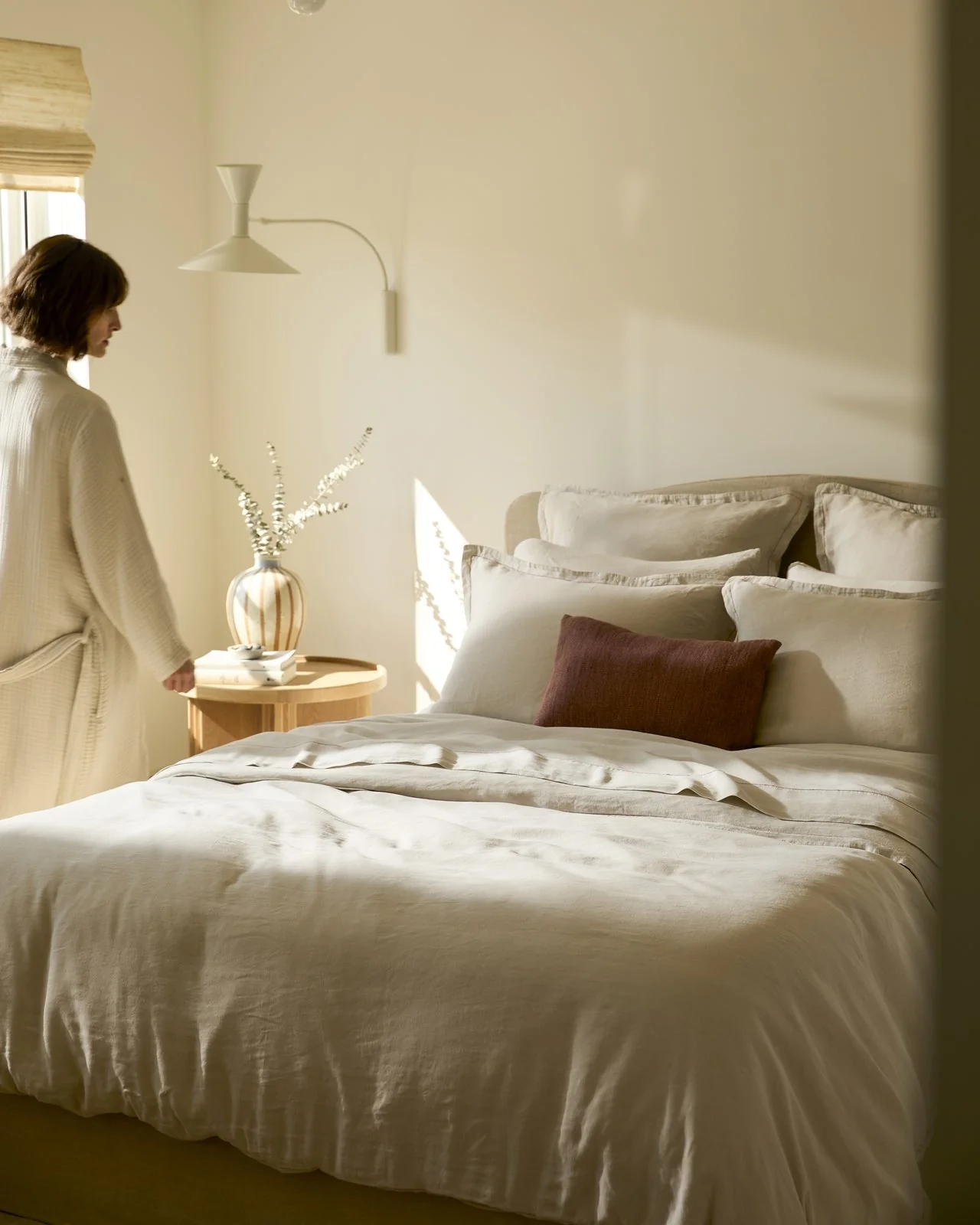 Linen Duvet Cover Set - Bone F/Q - Image 4