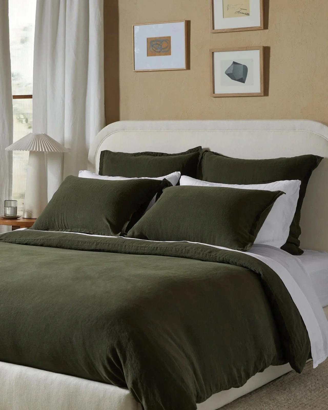 Linen Duvet Cover Set - Evergreen K/CK - Image 4