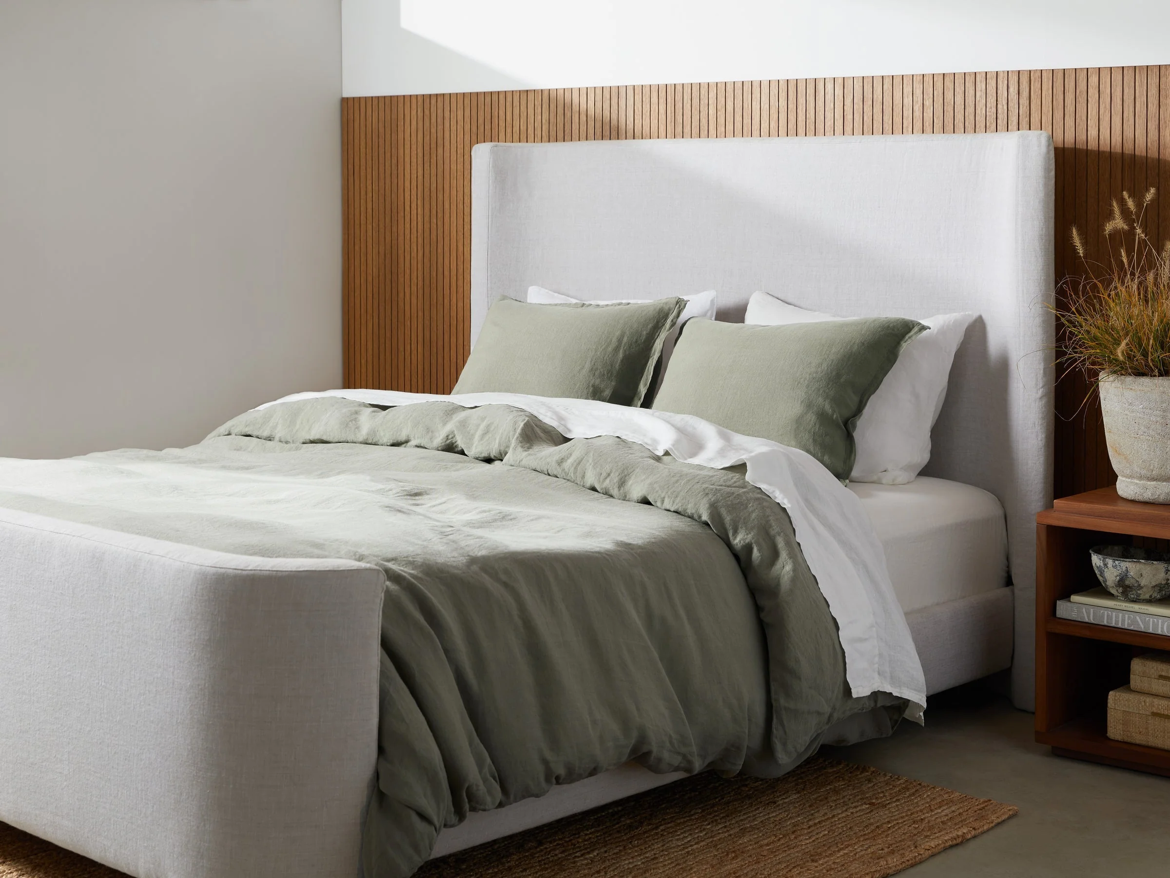 Linen Duvet Cover Set - Moss F/Q - Image 4