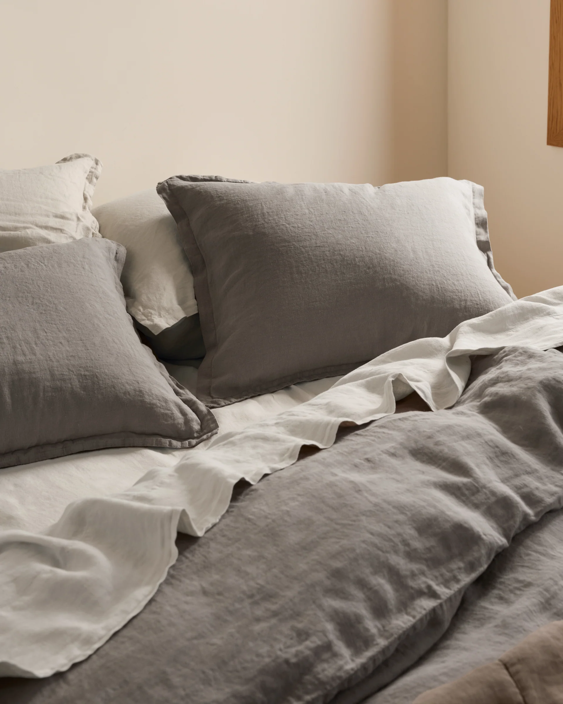 Linen Duvet Cover Set - Pebble K/CK - Image 4