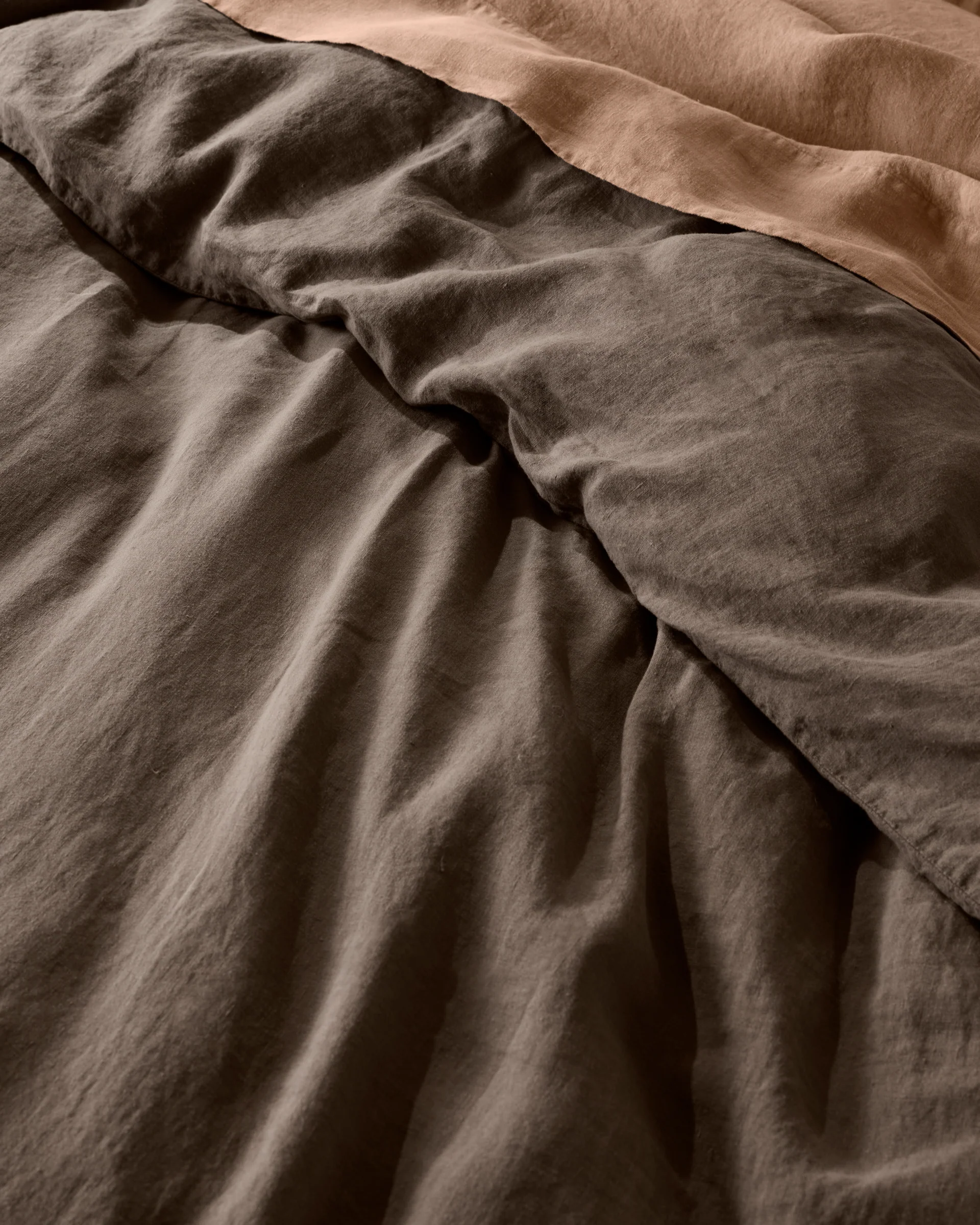 Linen Duvet Cover Set - Warm Grey K/CK - Image 4