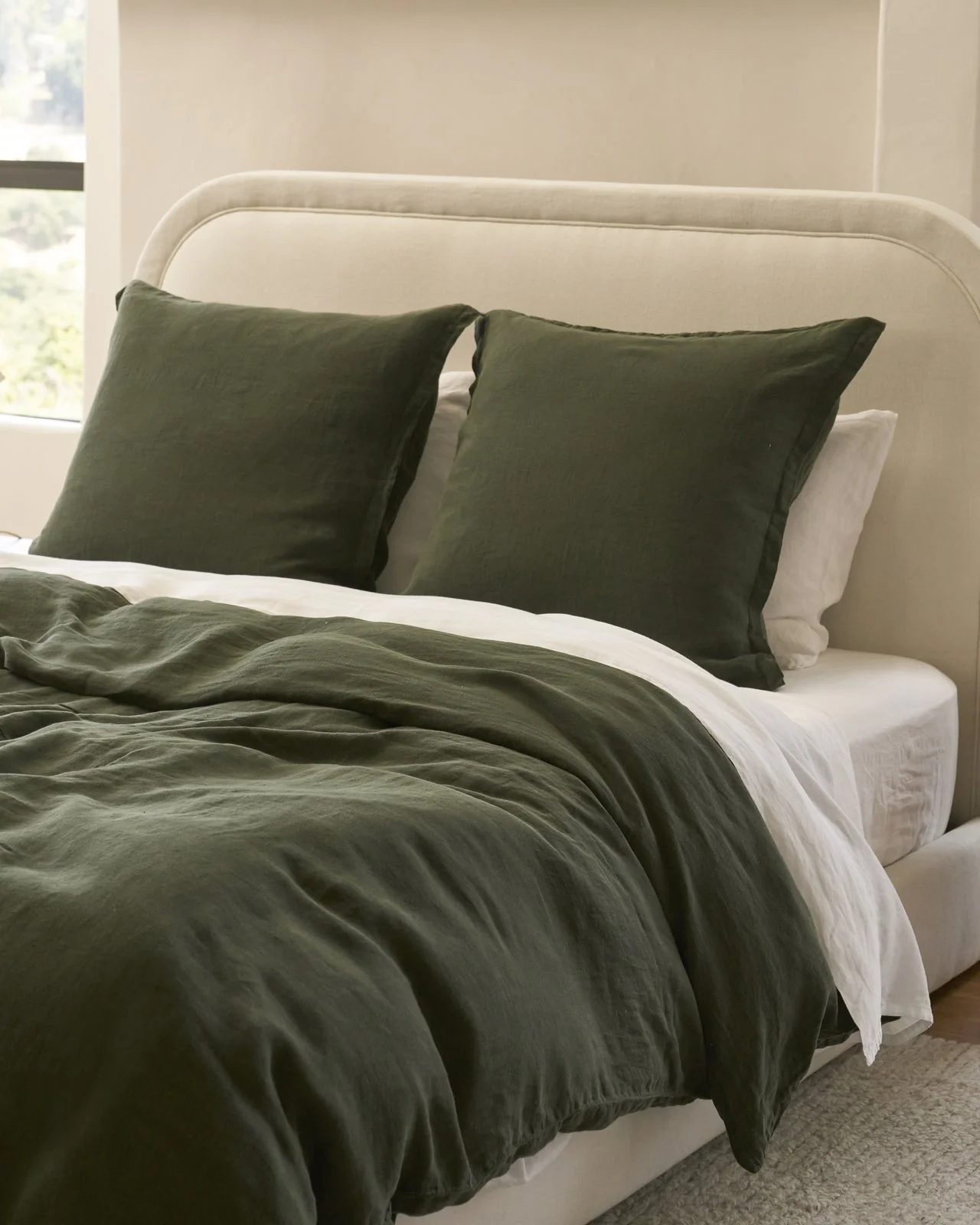 Linen Euro Sham (Evergreen) - Image 2