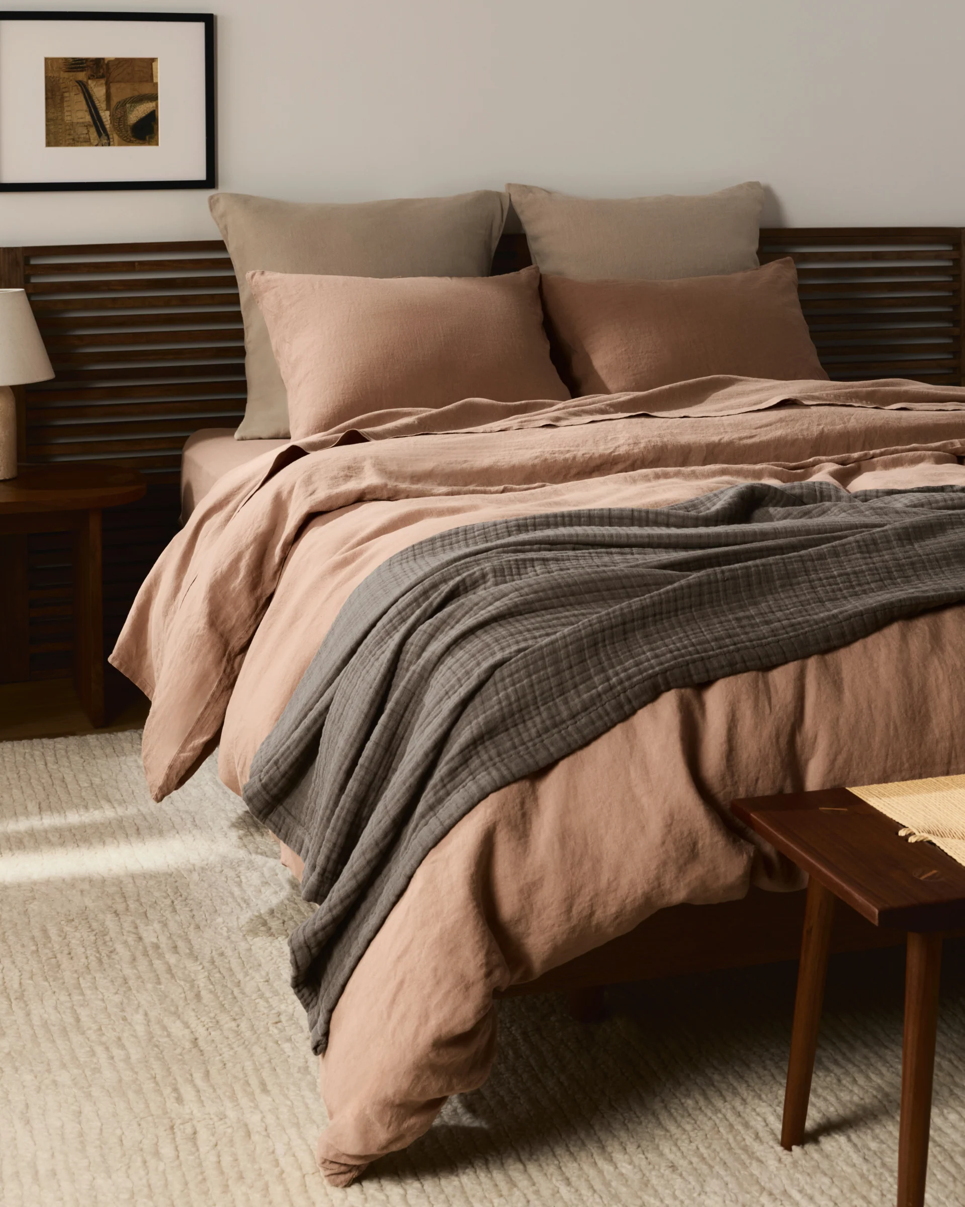 Linen Fitted Sheet (Adobe) - Image 4