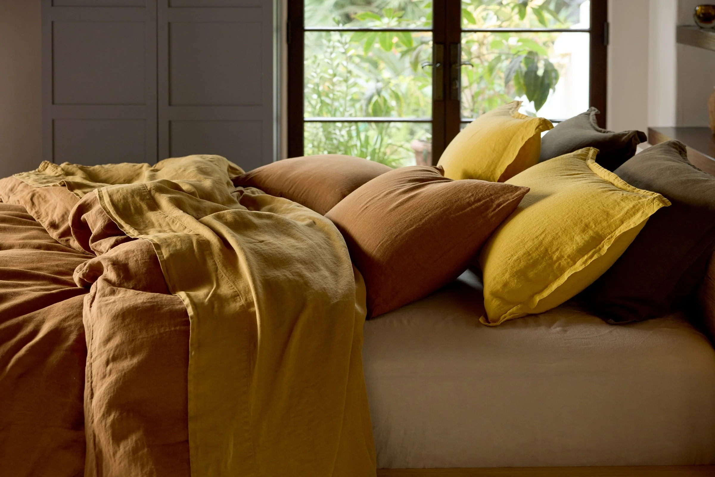 Linen Fitted Sheet - FINAL SALE (Honey) - Image 4