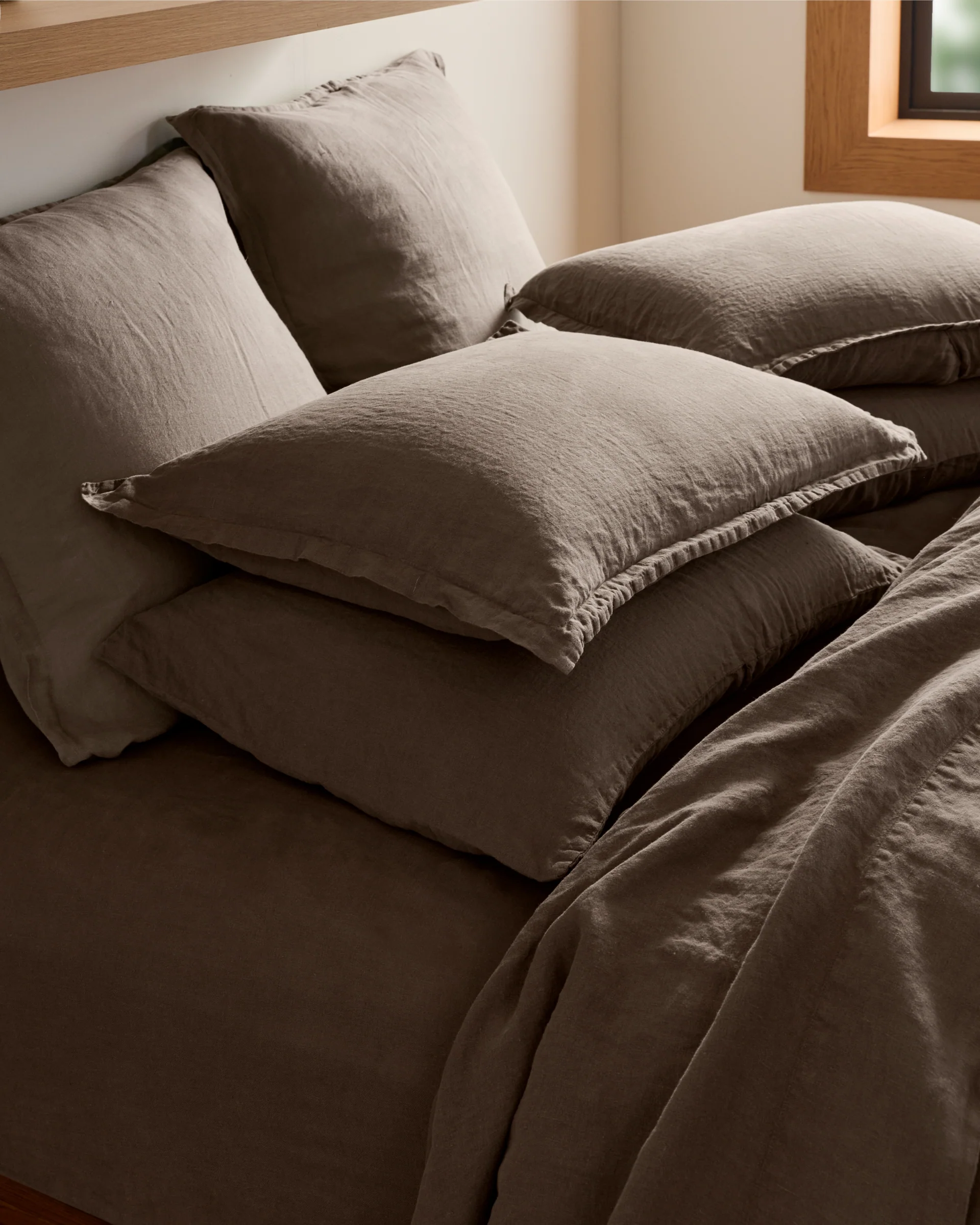 Linen Sham Set (Warm Grey) - Image 2