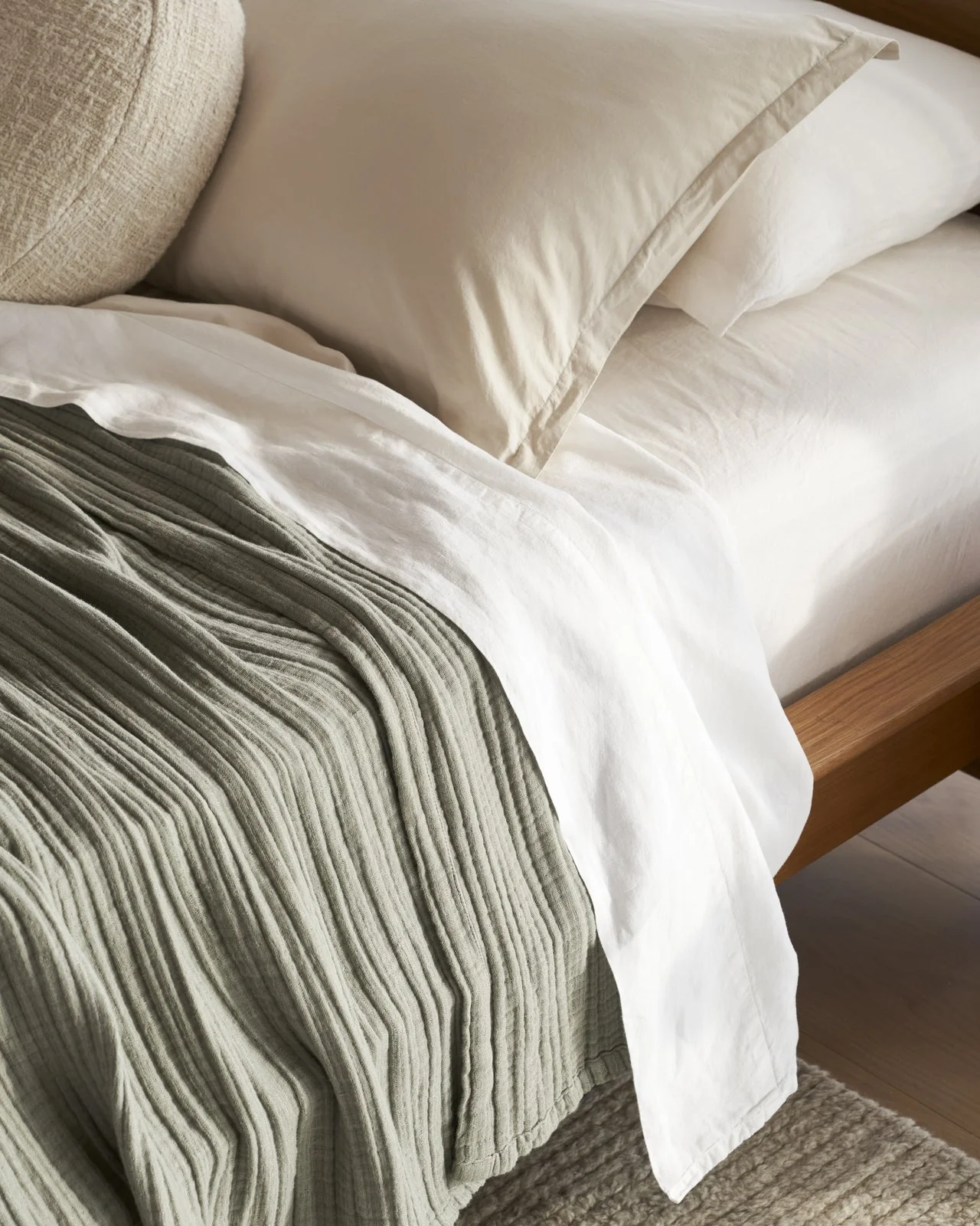 Linen Sheet Set - White K/CK - Image 4