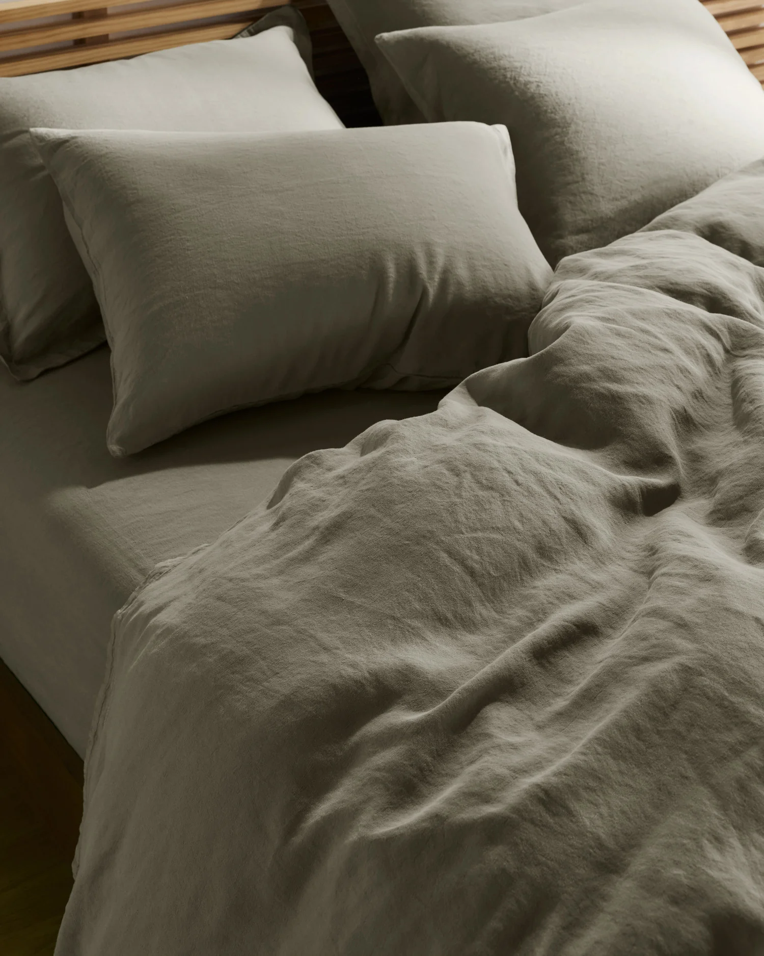 Linen Tencel Fitted Sheet (Moss) - Image 2