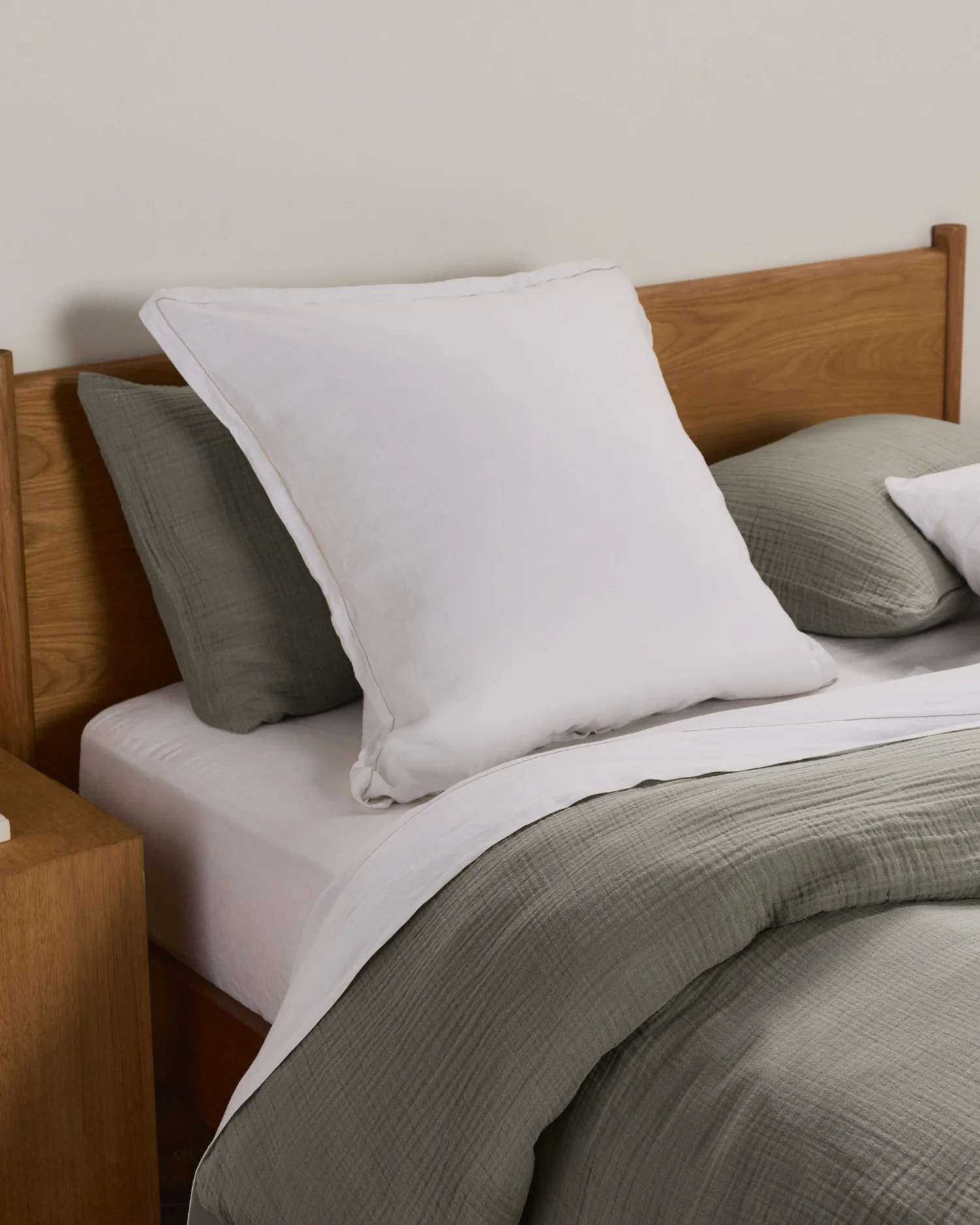 Linen Tencel Euro Sham (White) - Image 2