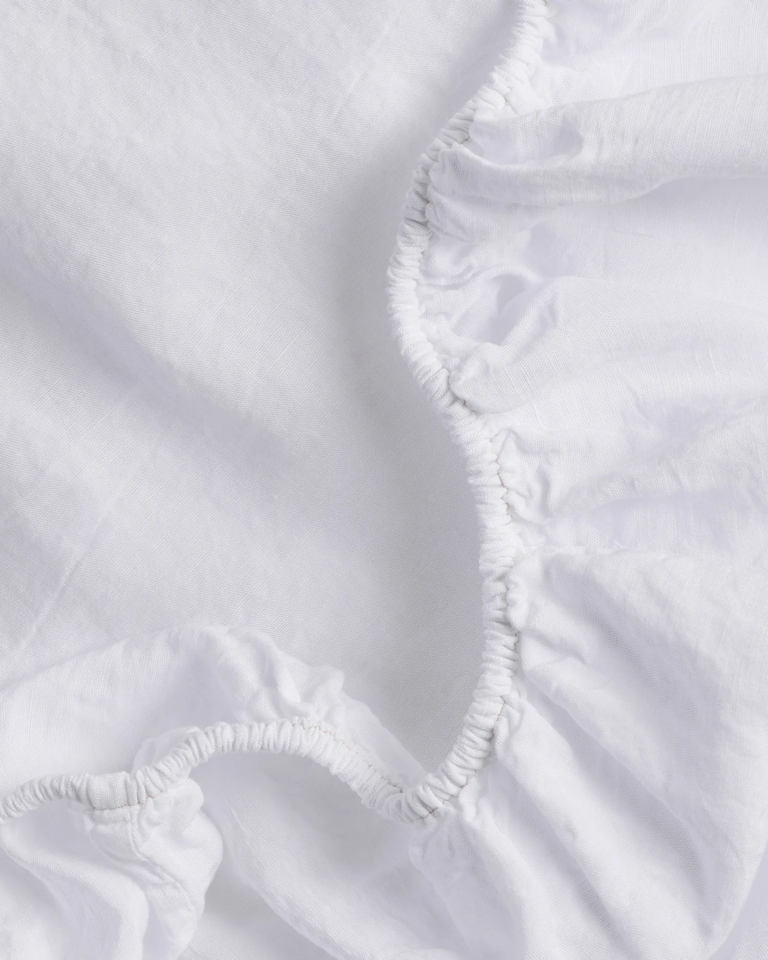 Linen Tencel Fitted Sheet (White) - Image 3