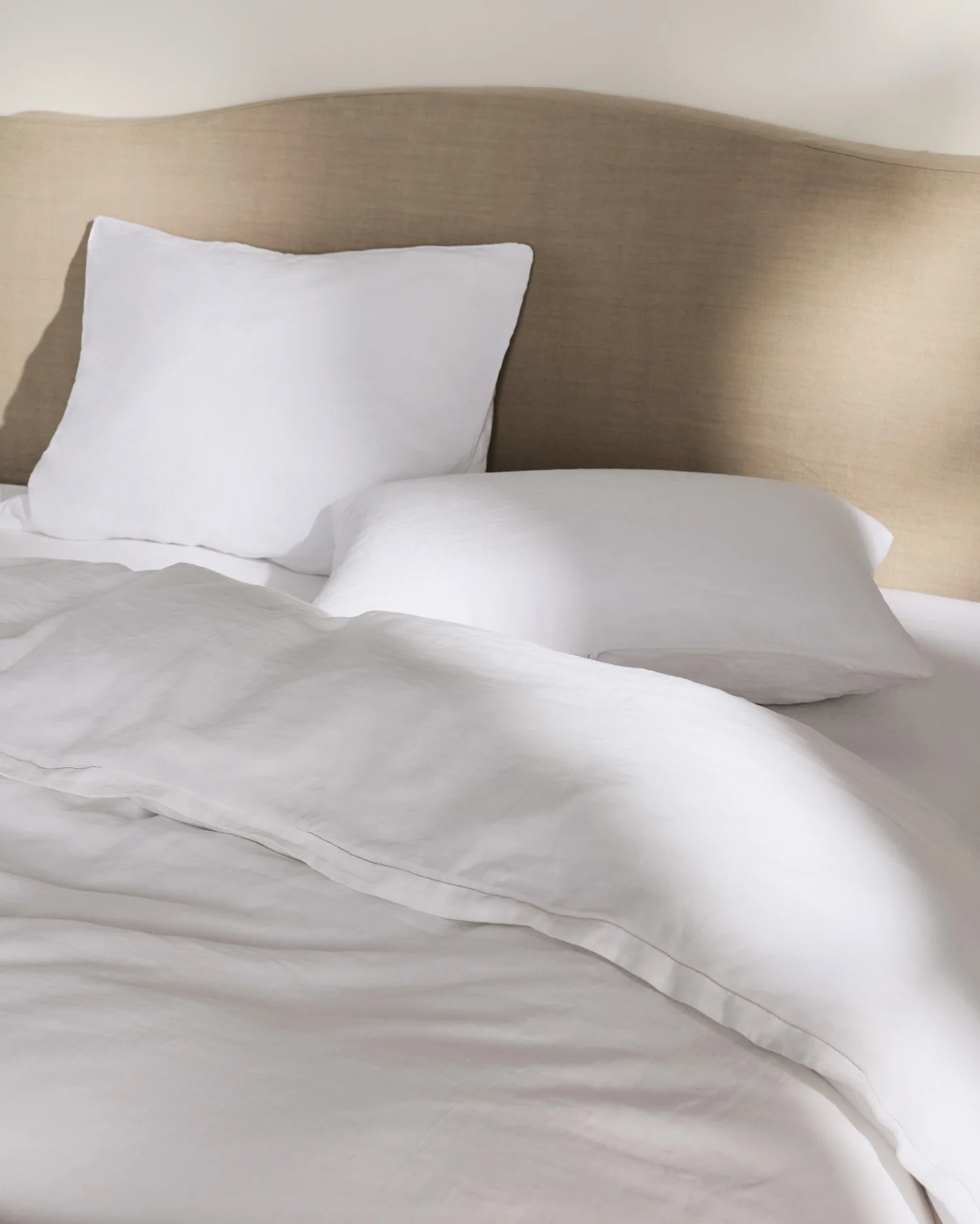 Linen Tencel Fitted Sheet (White) - Image 4