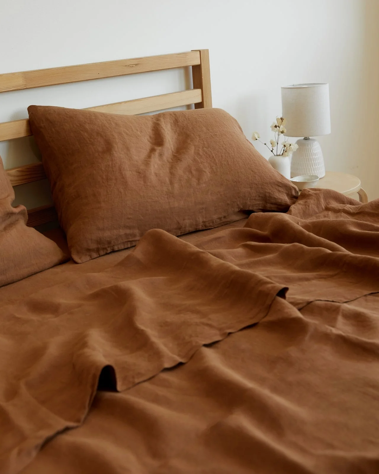 Linen Top Sheet (Tobacco) - Image 2