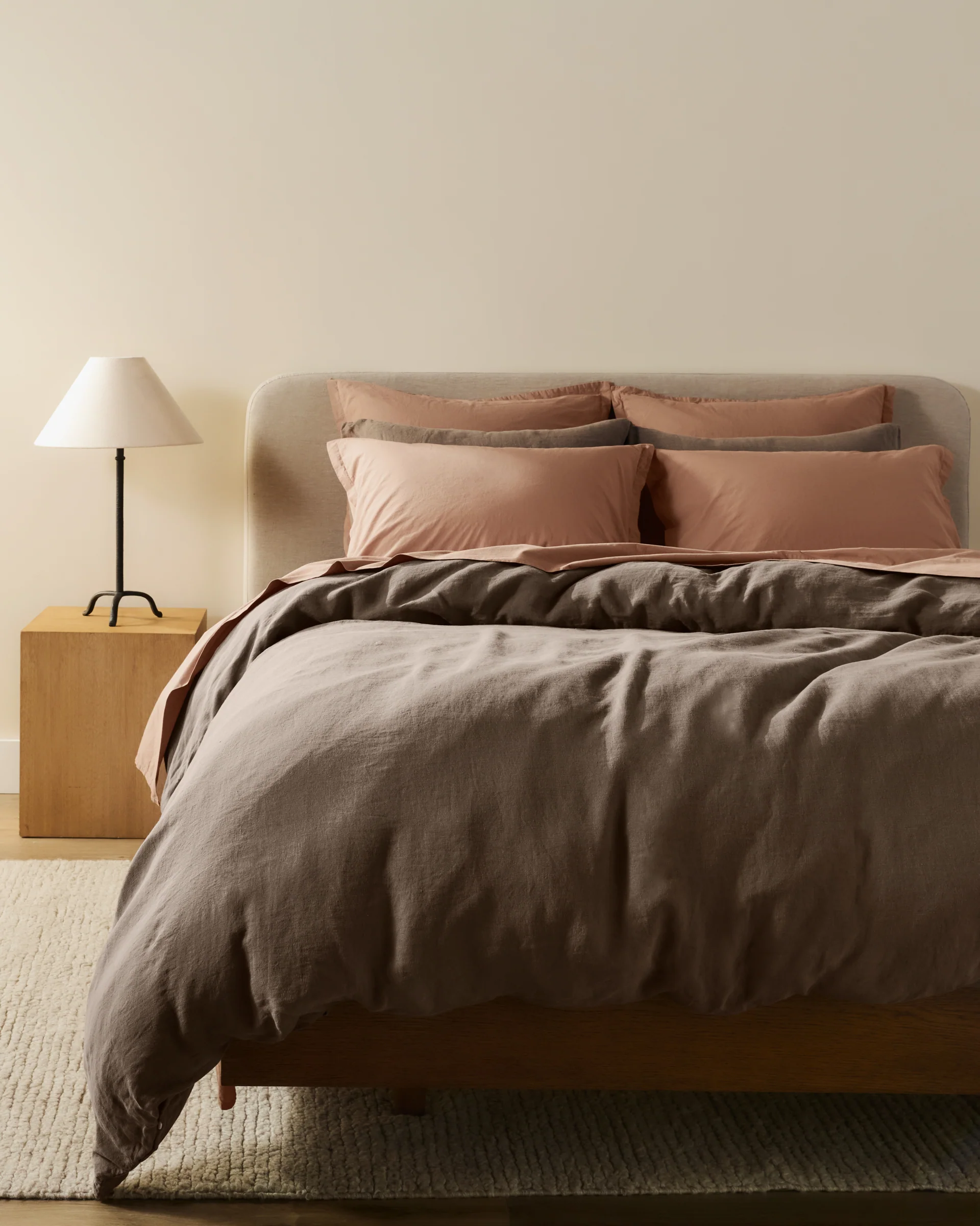 Linen Duvet Cover Set - Warm Grey F/Q - Image 2