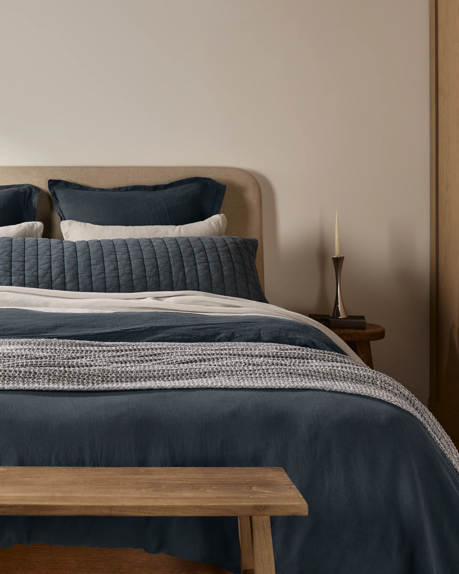 Marled Cotton Throw (Pebble) - Image 2