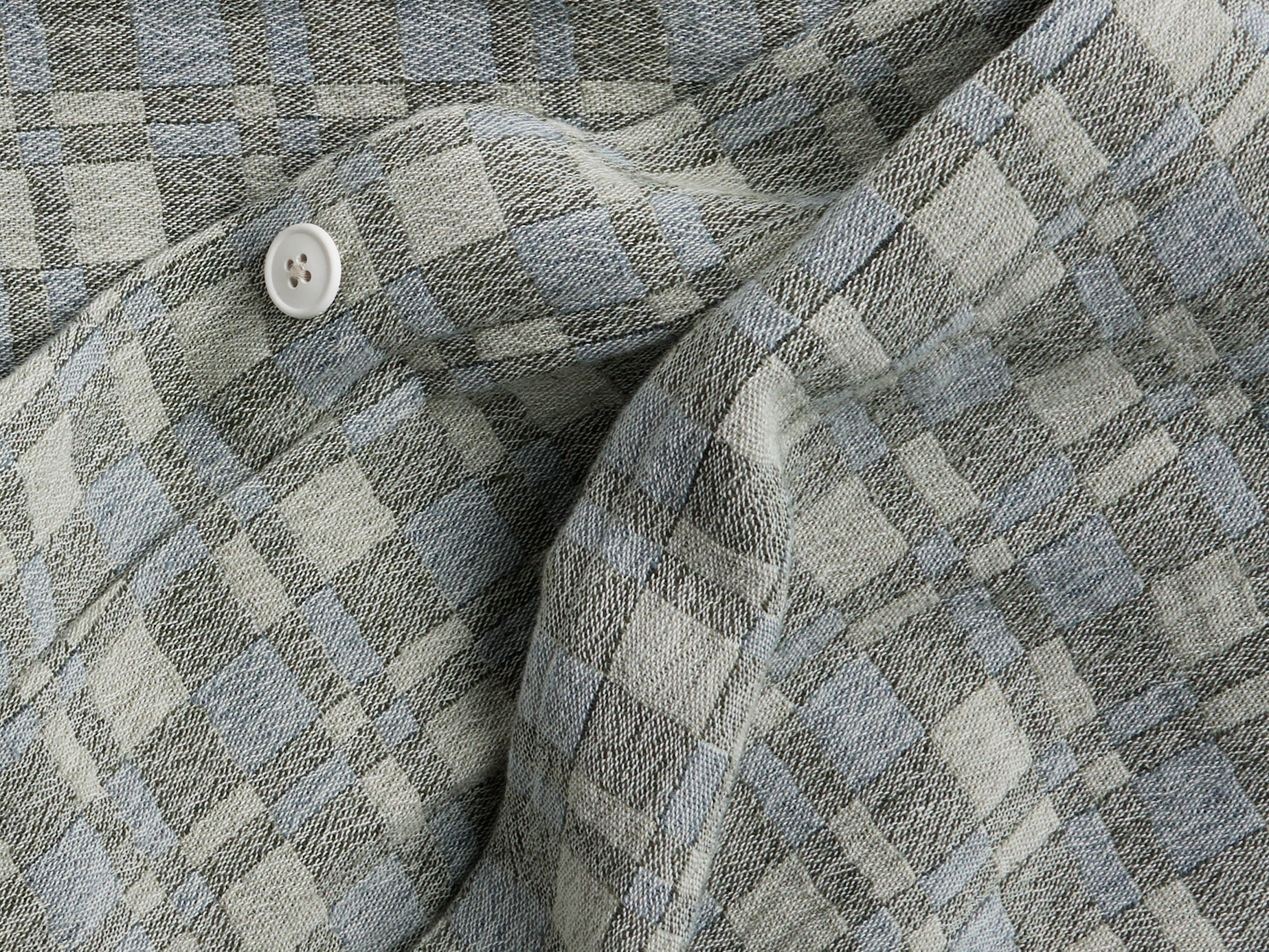Modern Check Jacquard Duvet Cover (Dusk and Moss) - Image 3