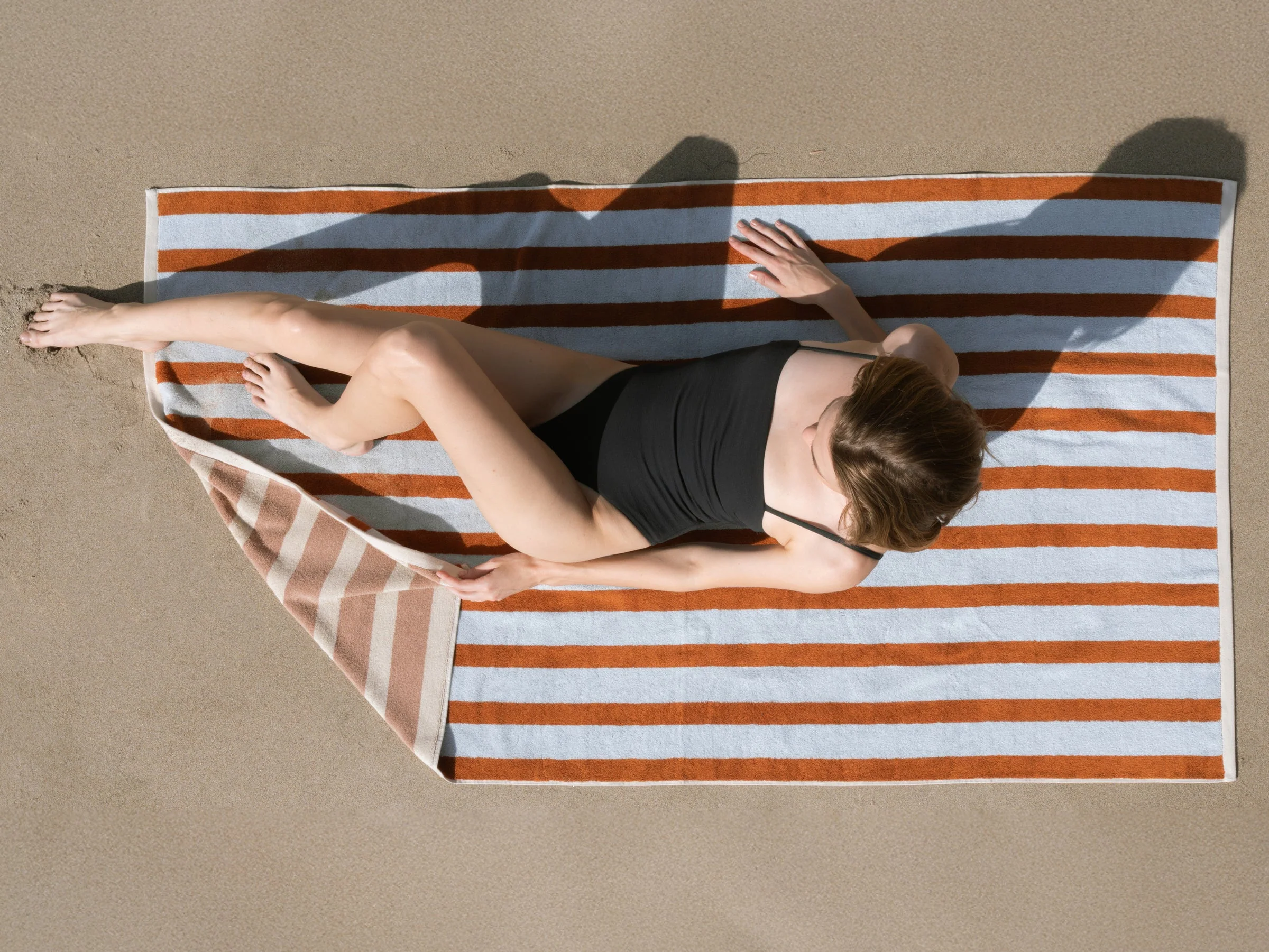 Organic Cabana Beach Towel - Lagoon and Adobe - Image 3