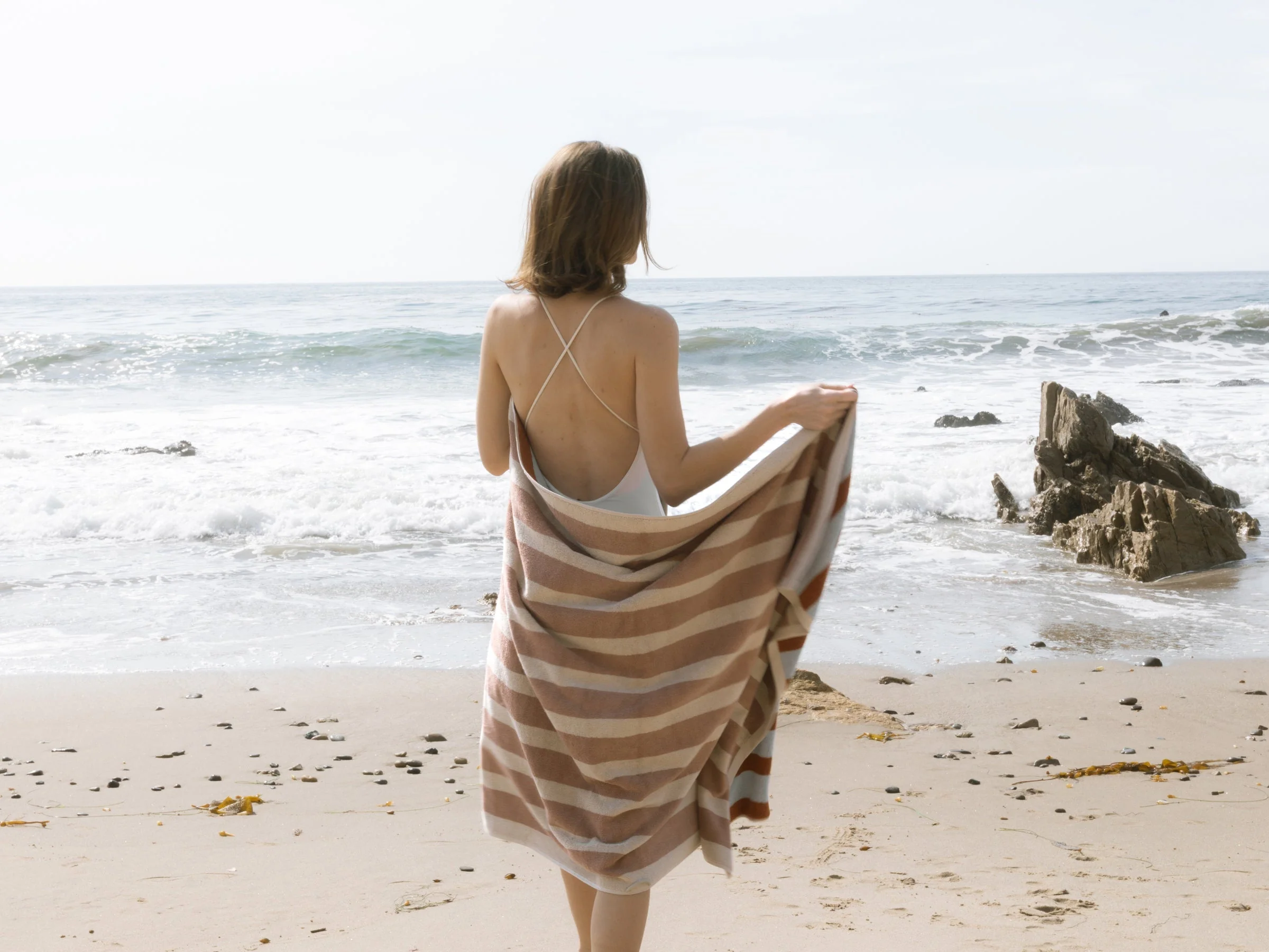 Organic Cabana Beach Towel - Lagoon and Adobe - Image 4