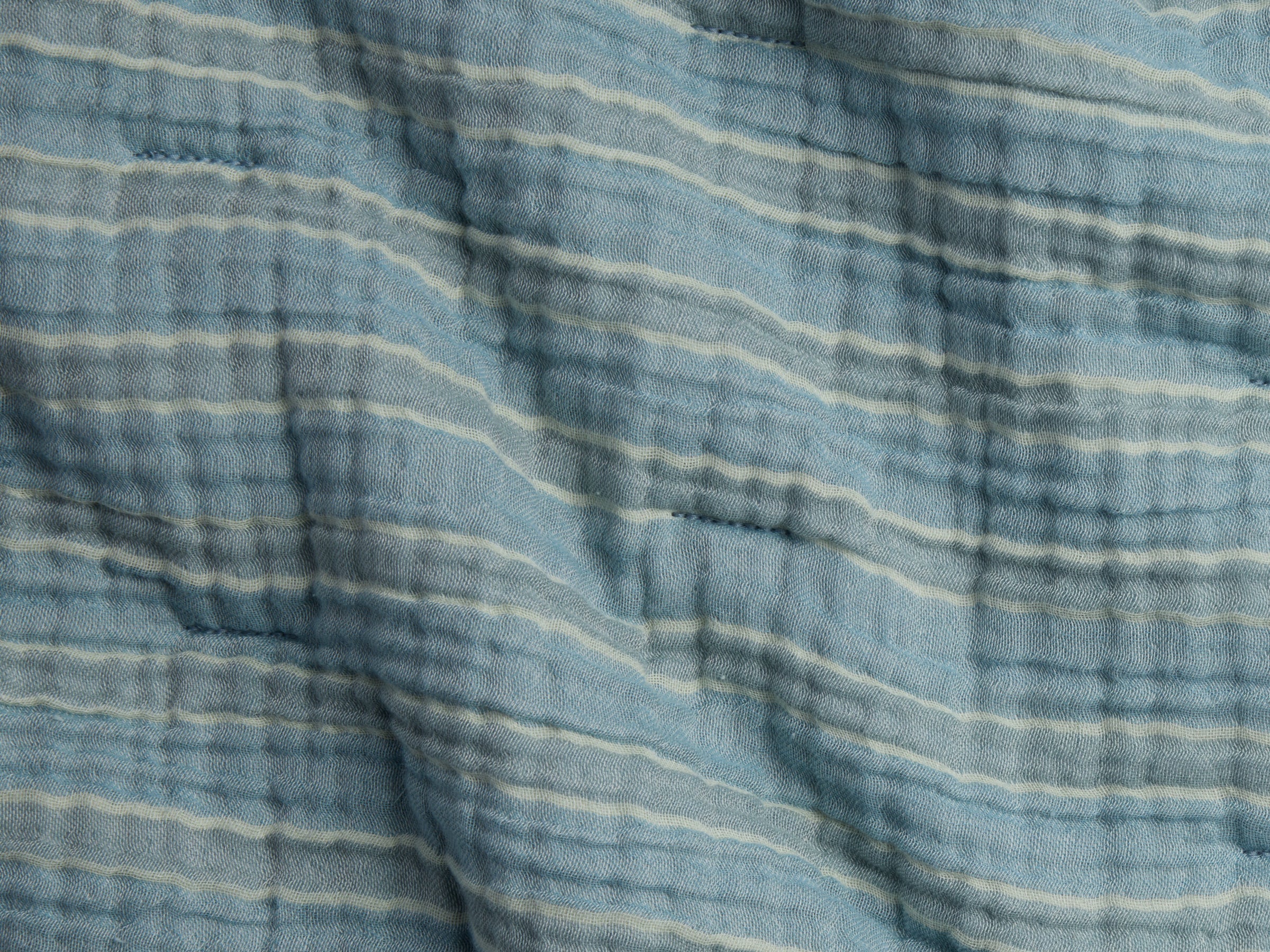 Organic Cloud Cotton Stripe Toddler Quilt (Wave and Horizon) - Image 3