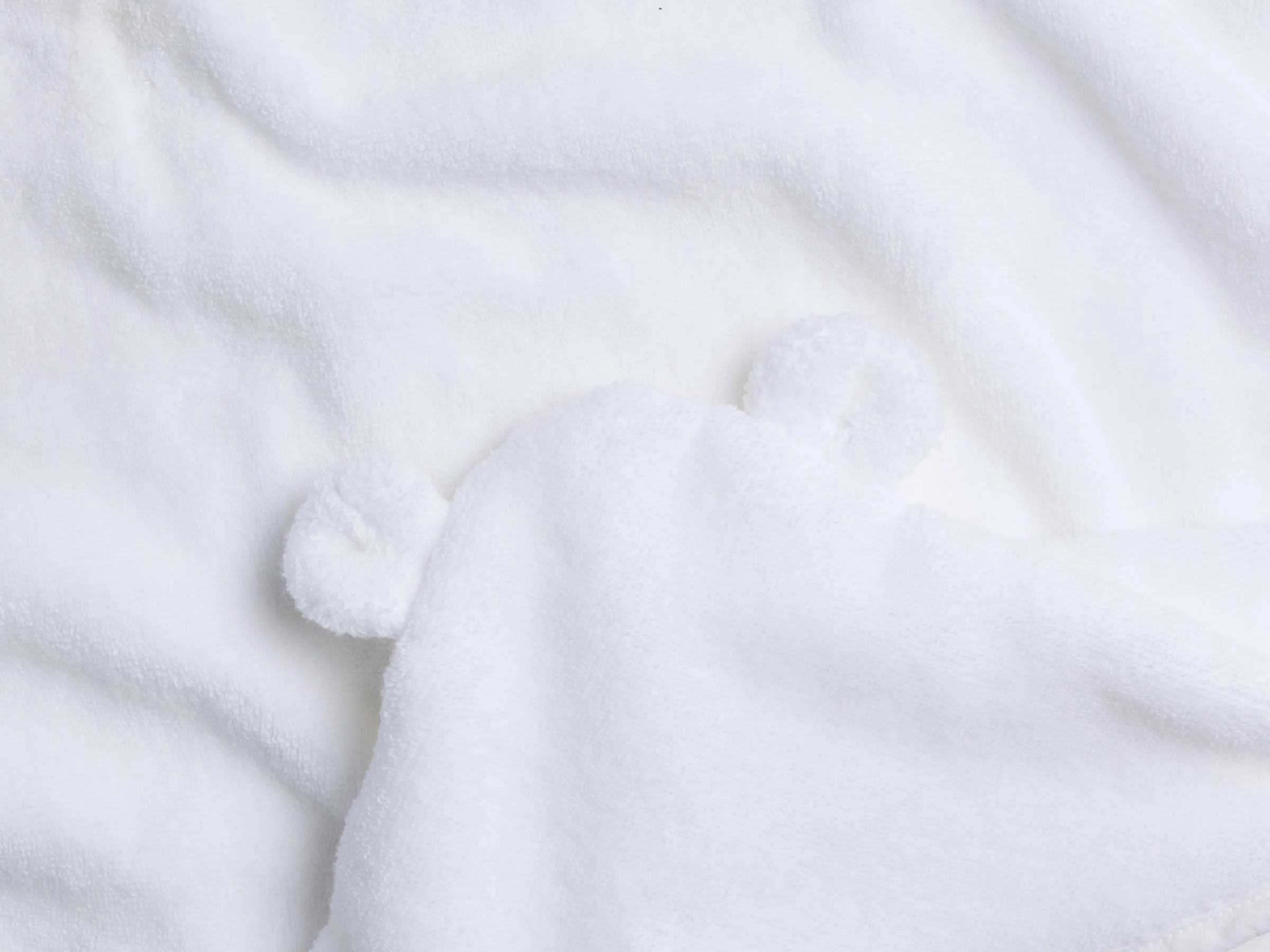 Organic Hooded Toddler Towel with Ears (White) - Image 3
