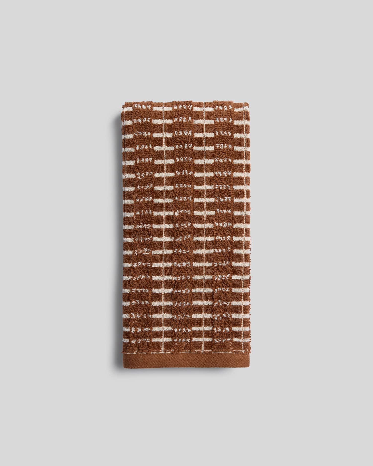 Organic Ladder Stripe Towels (Tobacco and Cream) - Image 5