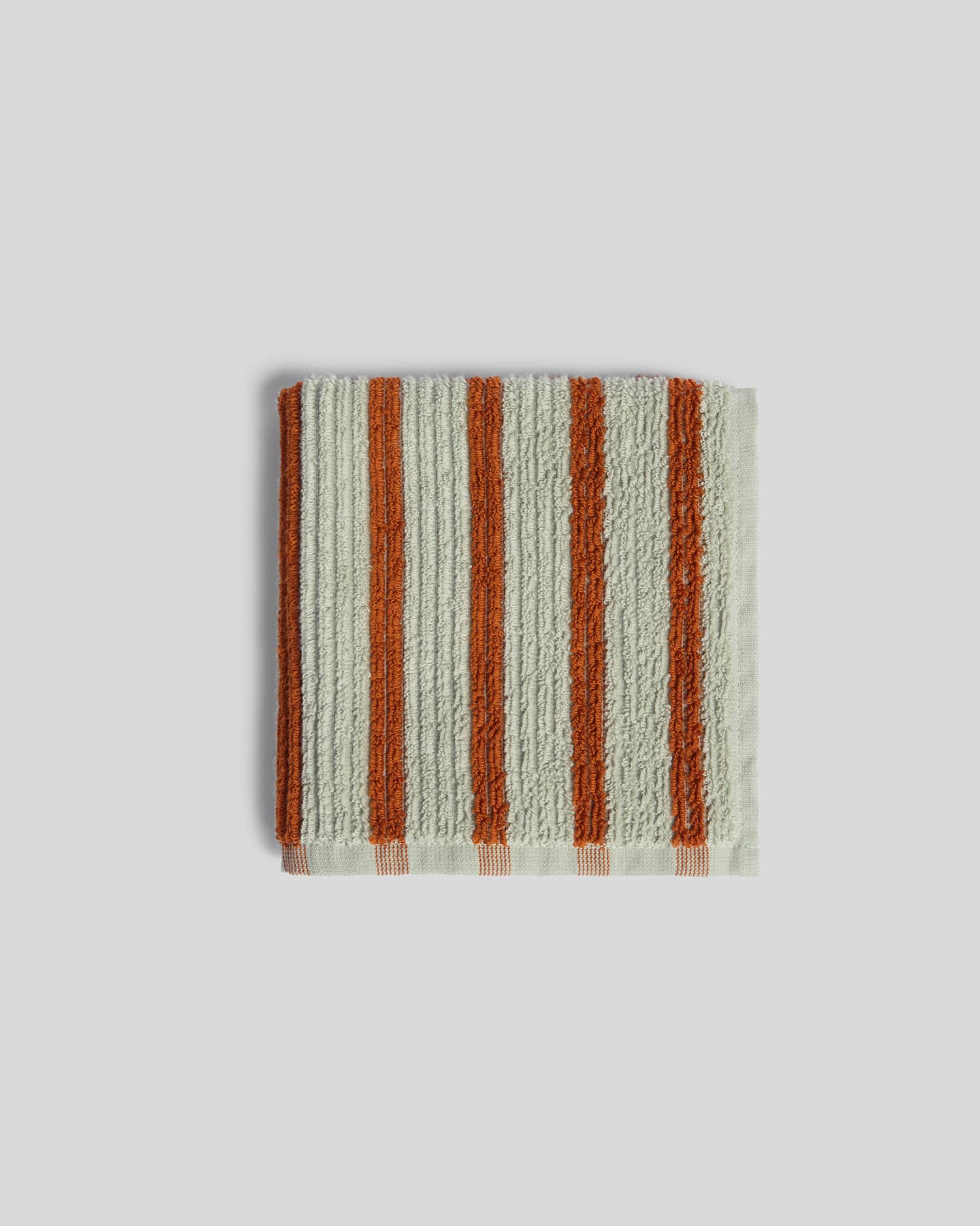 Organic Resort Stripe Towels (Sage with Russet) - Image 5