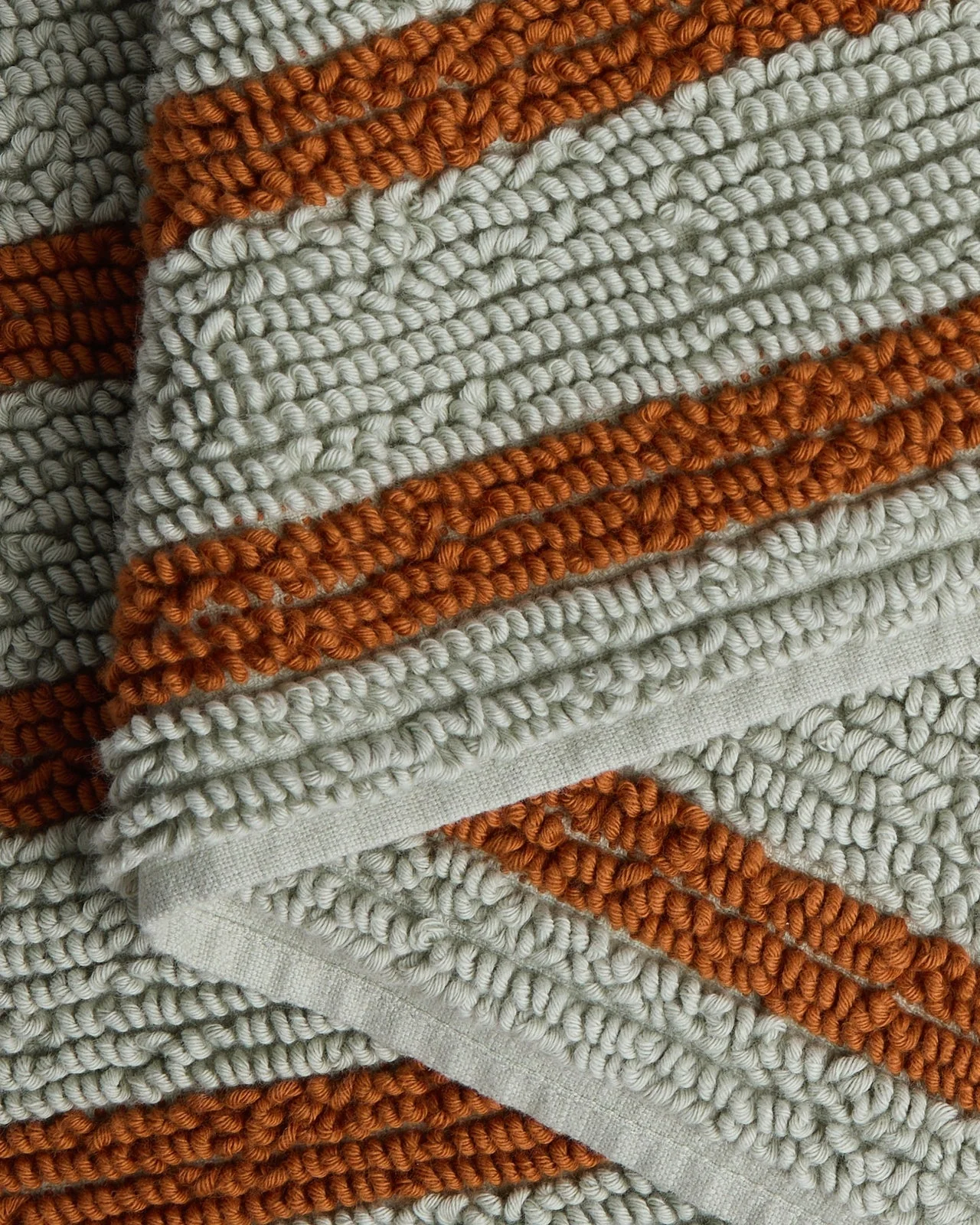 Organic Resort Stripe Tub Mat (Sage with Russet) - Image 3